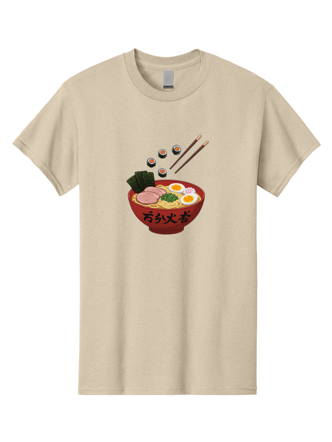 Ramen-11 Men'S Graphic Tee, 100% Cotton, Comfortable Casual Summer Wear, Machine Washable, Ramen Noodles, Japanese Cuisine, Savory Soup, Boiled Egg, Sliced Meat, Seaweed, Sushi Rolls, Chopsticks, Naruto, Asian Food, Noodle Bowl Bab277