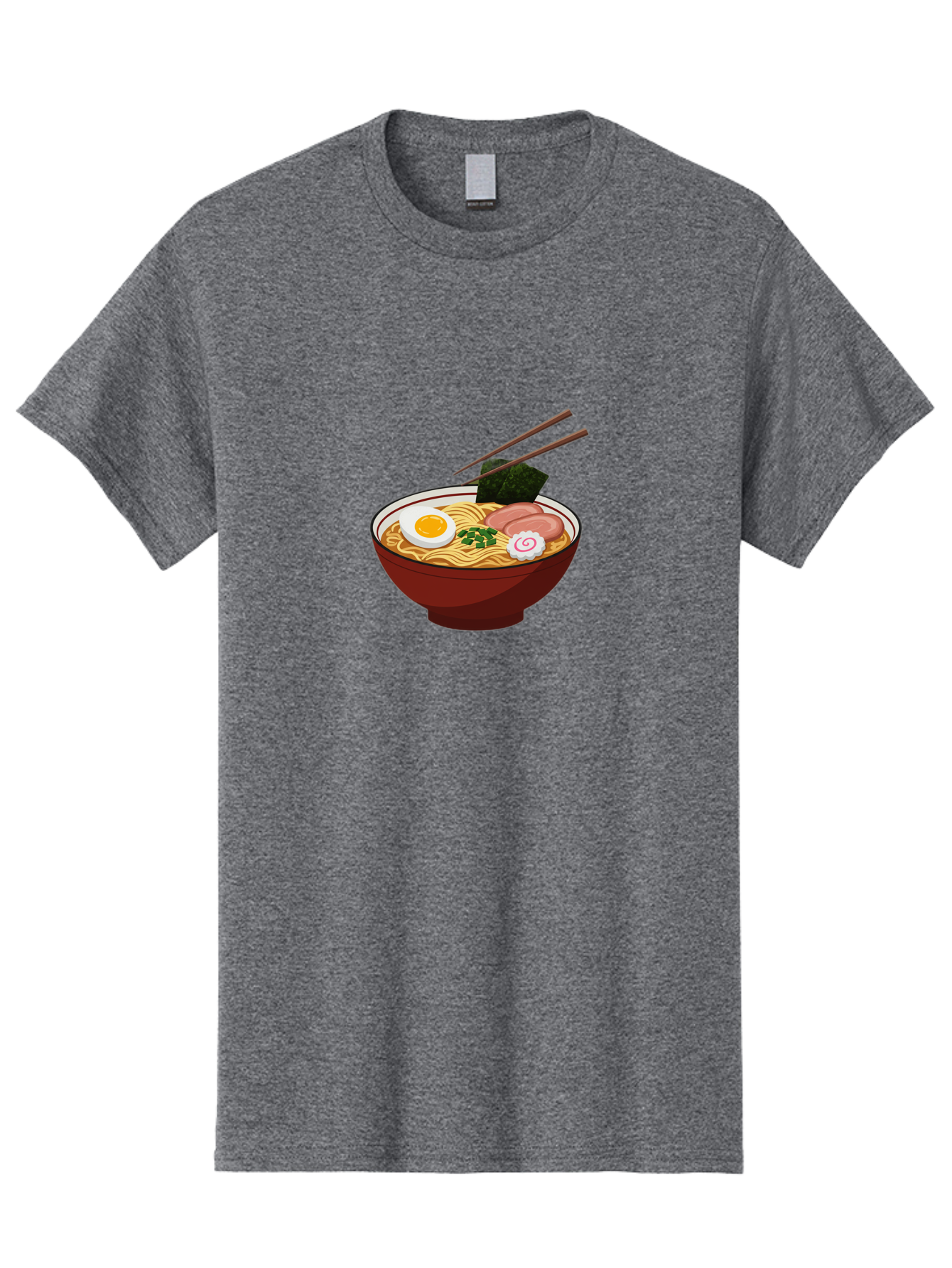 Ramen-12 Men'S Graphic Tee, 100% Cotton, Comfortable Casual Summer Wear, Machine Washable, Ramen Noodles, Boiled Egg, Sliced Pork, Seaweed, Green Onions, Narutomaki, Chopsticks, Japanese Cuisine, Noodle Soup, Comfort Food Bab278