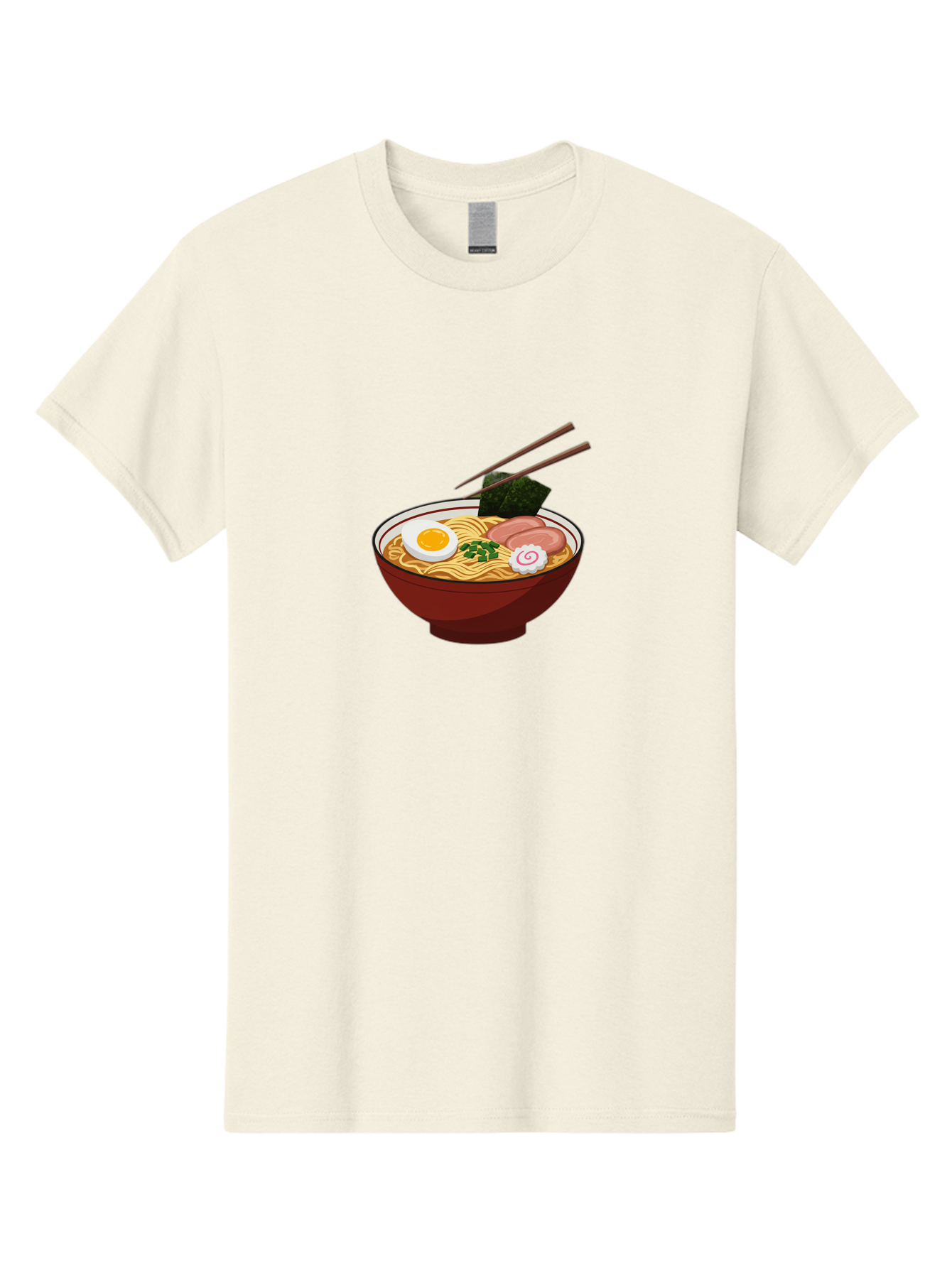 Ramen-12 Men'S Graphic Tee, 100% Cotton, Comfortable Casual Summer Wear, Machine Washable, Ramen Noodles, Boiled Egg, Sliced Pork, Seaweed, Green Onions, Narutomaki, Chopsticks, Japanese Cuisine, Noodle Soup, Comfort Food Bab278