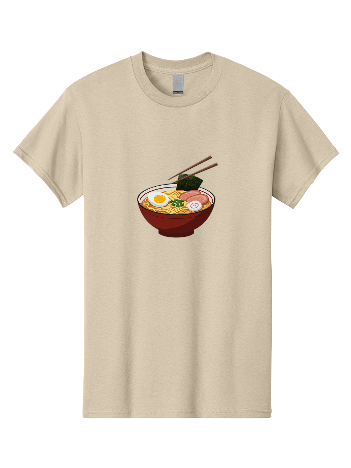 Ramen-12 Men'S Graphic Tee, 100% Cotton, Comfortable Casual Summer Wear, Machine Washable, Ramen Noodles, Boiled Egg, Sliced Pork, Seaweed, Green Onions, Narutomaki, Chopsticks, Japanese Cuisine, Noodle Soup, Comfort Food Bab278