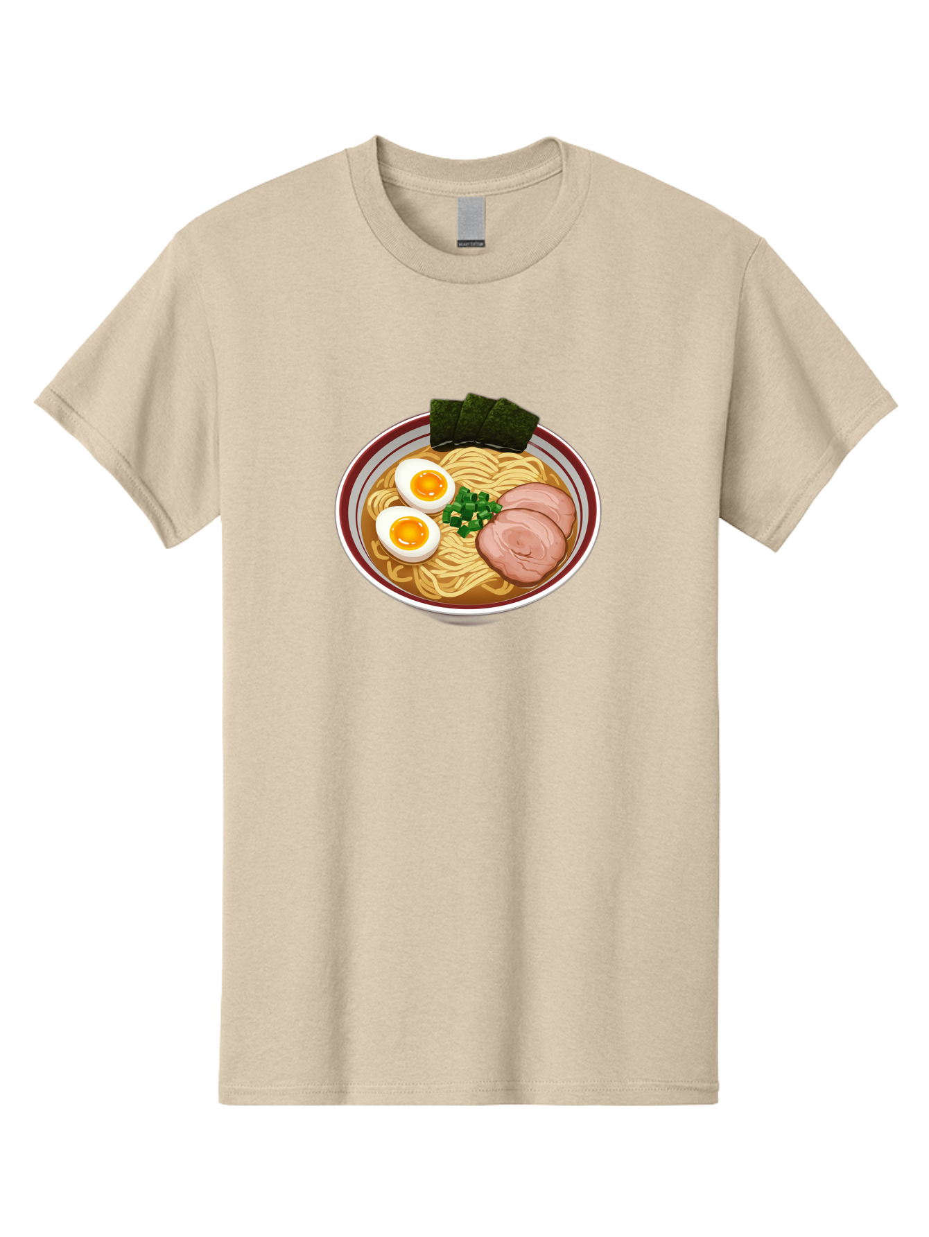 Ramen-13 Men'S Graphic Tee, 100% Cotton, Comfortable Casual Summer Wear, Machine Washable, Bowl Of Ramen, Steaming Hot Noodles, Sliced Pork, Soft-Boiled Egg, Seaweed, Green Onions, Savory Broth, Japanese Cuisine, Comforting Dish, Noodle Soup Bab279