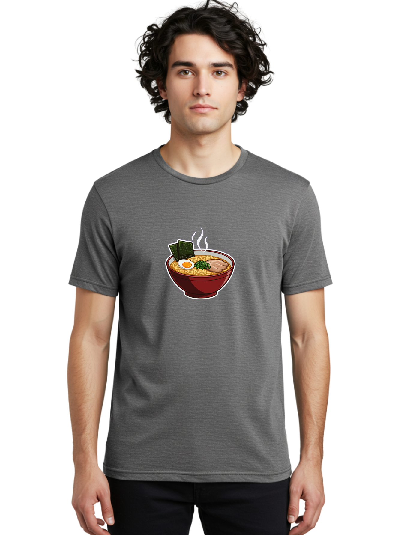 Ramen-15 Men'S Graphic Tee, 100% Cotton, Comfortable Casual Summer Wear, Machine Washable, Steaming Hot Ramen, Japanese Noodle Soup, Boiled Egg, Green Onions, Slices Of Pork, Seaweed, Savory Broth, Asian Cuisine, Comfort Food, Noodle Dishes Bab281