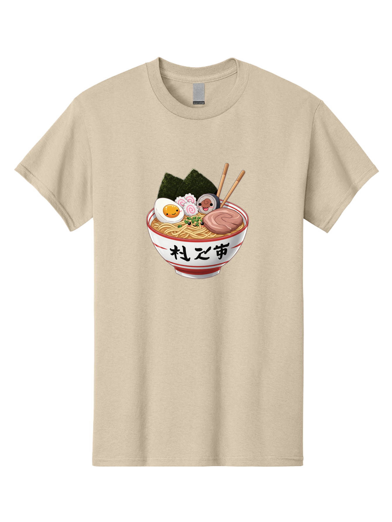 Ramen-4 Men'S Graphic Tee, 100% Cotton, Comfortable Casual Summer Wear, Machine Washable, Steaming Hot Ramen, Delicious Asian Noodle Soup, Appetizing Meal, Japanese Cuisine, Savory Flavors, Tasty Ingredients, Cartoon Style, Cute Food, Noodles, Bab284