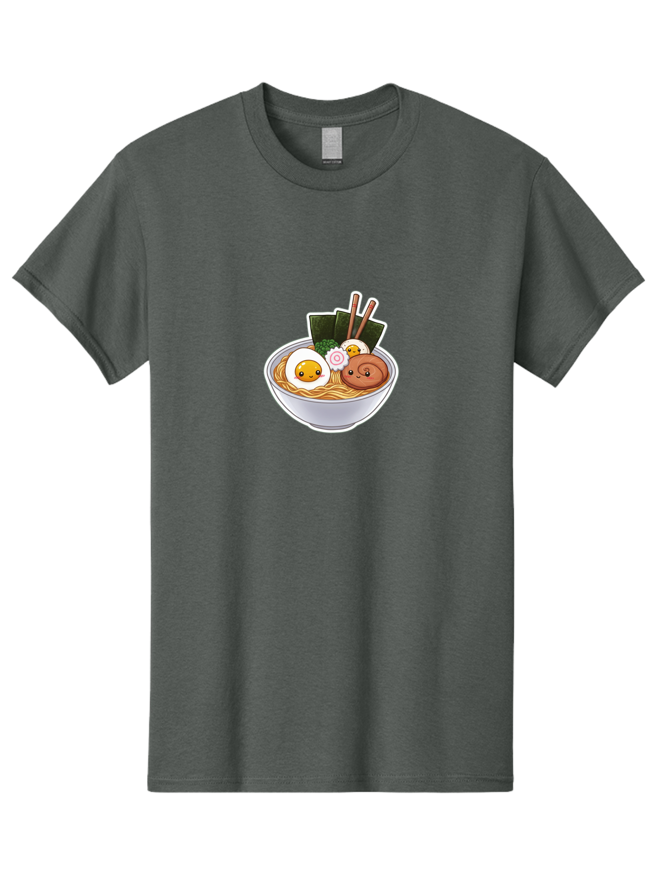 Ramen-5 Men'S Graphic Tee, 100% Cotton, Comfortable Casual Summer Wear, Machine Washable, Ramen Noodles, Cartoon Egg, Boiled Egg, Smiling Egg, Seaweed, Chopsticks, Cartoon Ramen, Japanese Food, Animated Meal, Noodle Soup Bab285