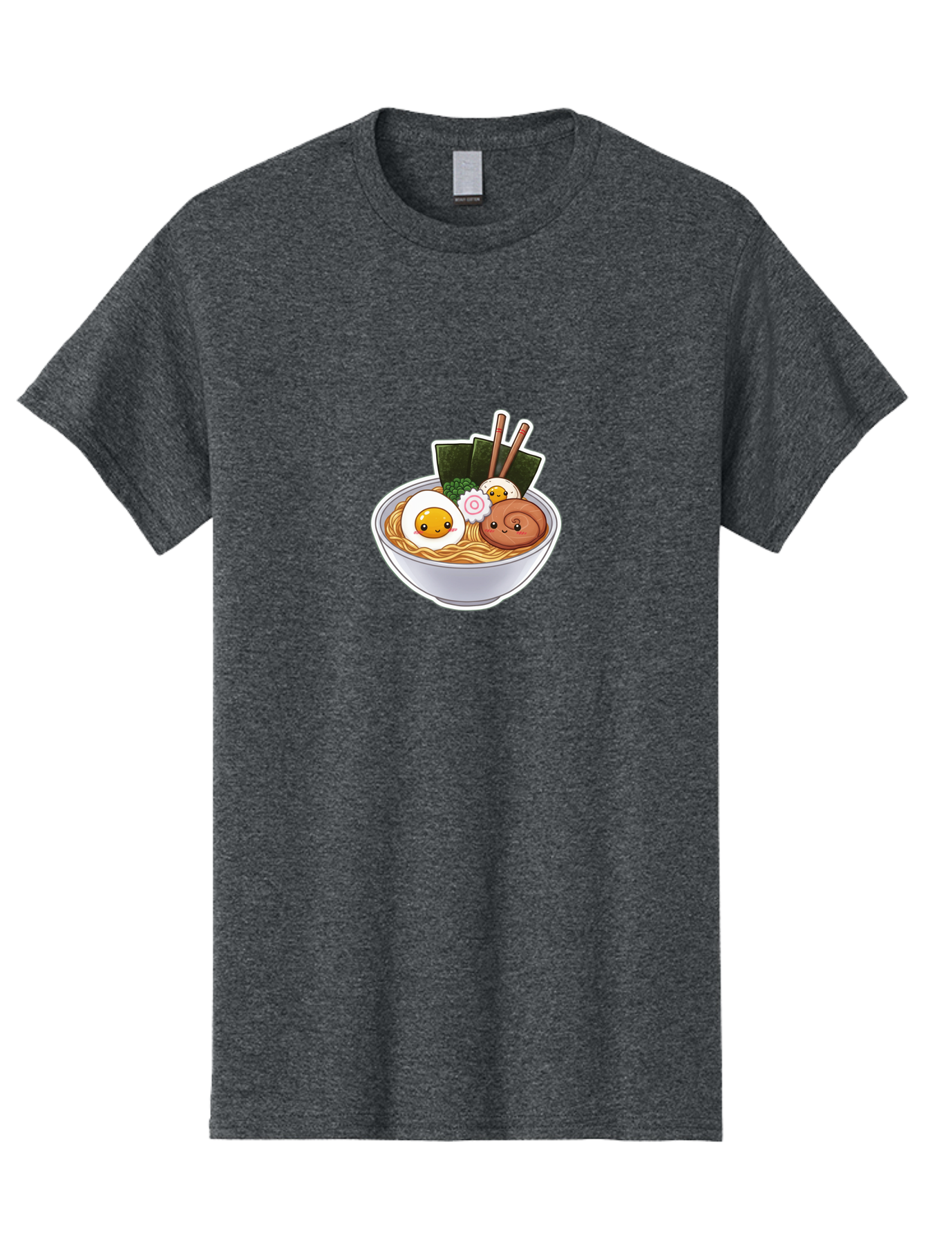 Ramen-5 Men'S Graphic Tee, 100% Cotton, Comfortable Casual Summer Wear, Machine Washable, Ramen Noodles, Cartoon Egg, Boiled Egg, Smiling Egg, Seaweed, Chopsticks, Cartoon Ramen, Japanese Food, Animated Meal, Noodle Soup Bab285
