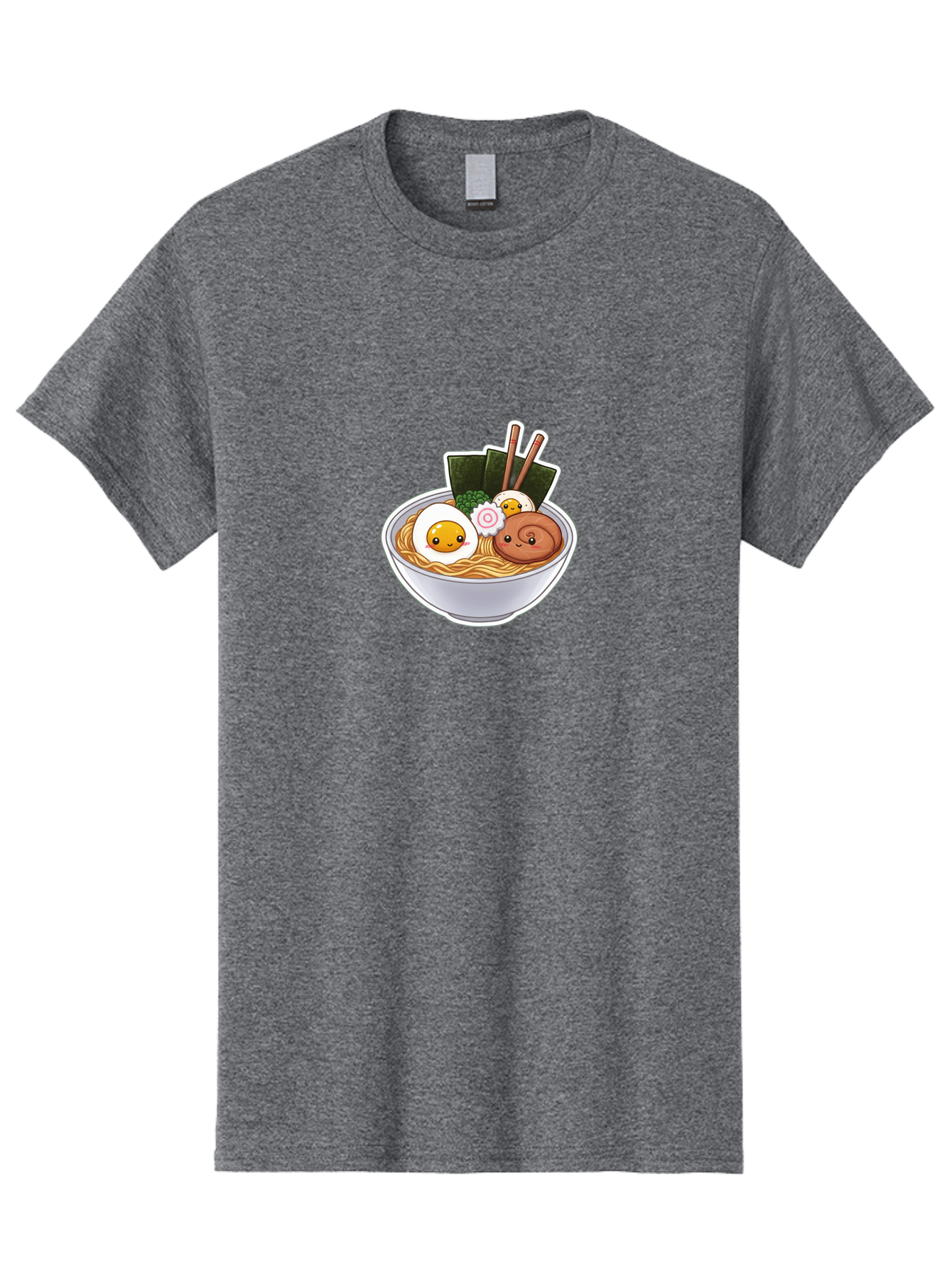 Ramen-5 Men'S Graphic Tee, 100% Cotton, Comfortable Casual Summer Wear, Machine Washable, Ramen Noodles, Cartoon Egg, Boiled Egg, Smiling Egg, Seaweed, Chopsticks, Cartoon Ramen, Japanese Food, Animated Meal, Noodle Soup Bab285