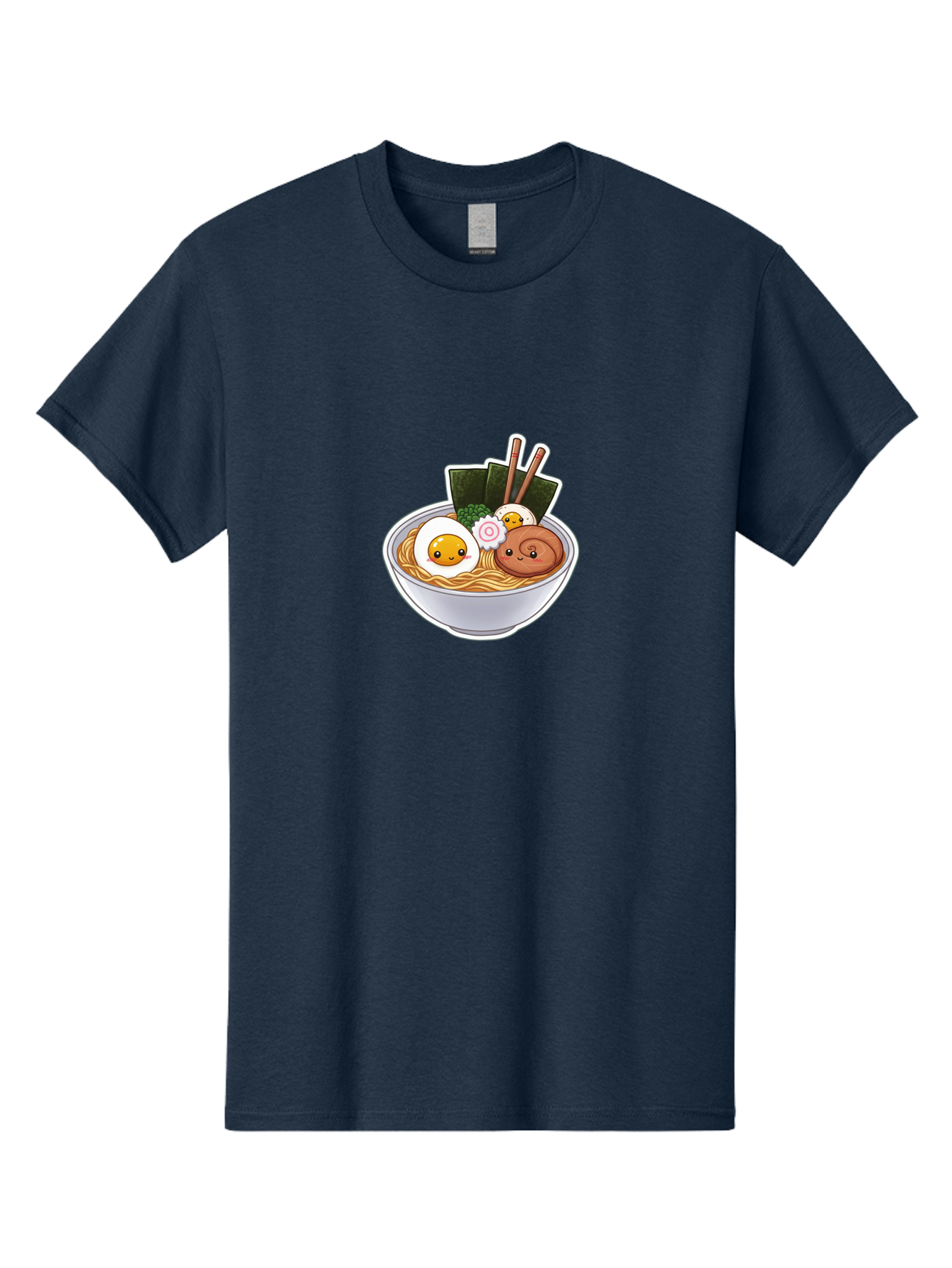 Ramen-5 Men'S Graphic Tee, 100% Cotton, Comfortable Casual Summer Wear, Machine Washable, Ramen Noodles, Cartoon Egg, Boiled Egg, Smiling Egg, Seaweed, Chopsticks, Cartoon Ramen, Japanese Food, Animated Meal, Noodle Soup Bab285
