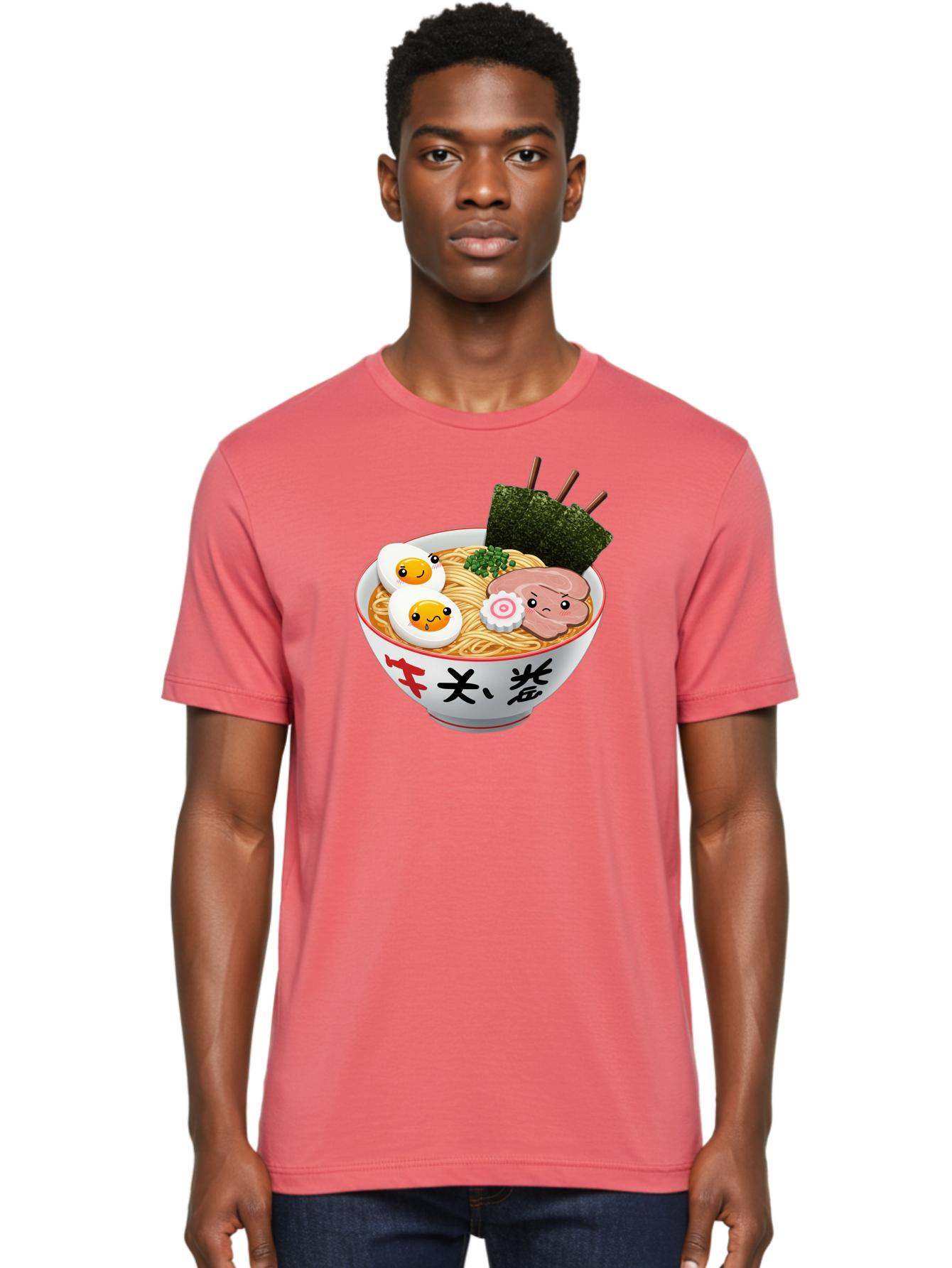Ramen-7 Men'S Graphic Tee, 100% Cotton, Comfortable Casual Summer Wear, Machine Washable, Steaming Hot Ramen, Boiled Egg, Sliced Pork, Green Onions, Fish Cake, Seaweed, Asian Cuisine, Noodle Soup, Savory Flavors, Japanese Food Bab287