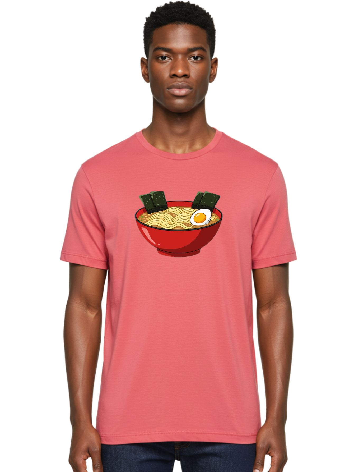 Ramen-9 Men'S Graphic Tee, 100% Cotton, Comfortable Casual Summer Wear, Machine Washable, Steaming Bowl Of Ramen, Savory Broth, Springy Noodles, Boiled Egg, Seaweed Strips, Japanese Cuisine, Comfort Food, Noodle Soup Bab289