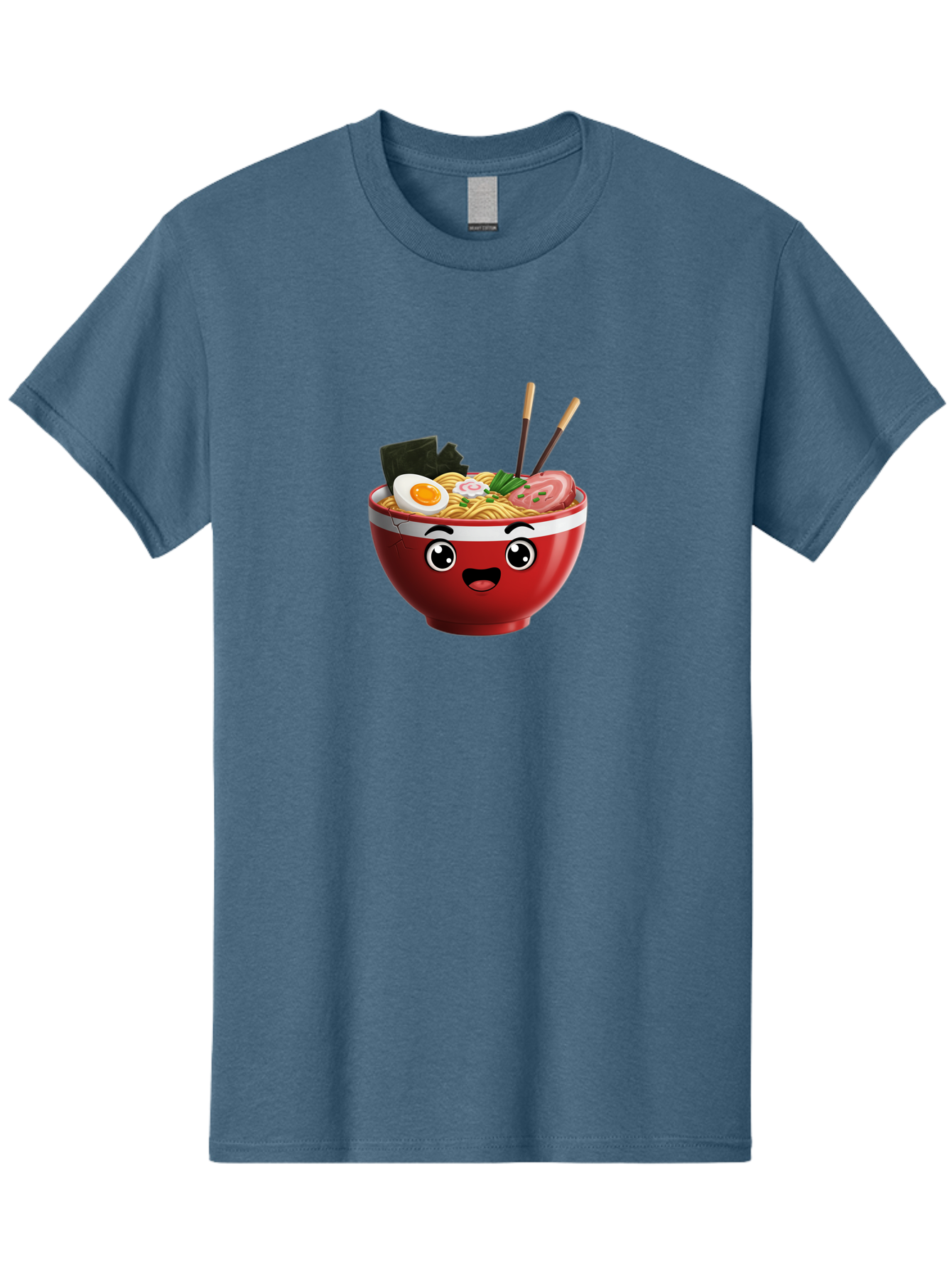 Ramen-Bowl-1 Men'S Graphic Tee, 100% Cotton, Comfortable Casual Summer Wear, Machine Washable, Cartoon Ramen, Steaming Hot Noodles, Sliced Pork, Boiled Egg, Seaweed, Chopsticks, Kawaii Food, Japanese Cuisine, Animated Meal, Fun Illustration, Bab291