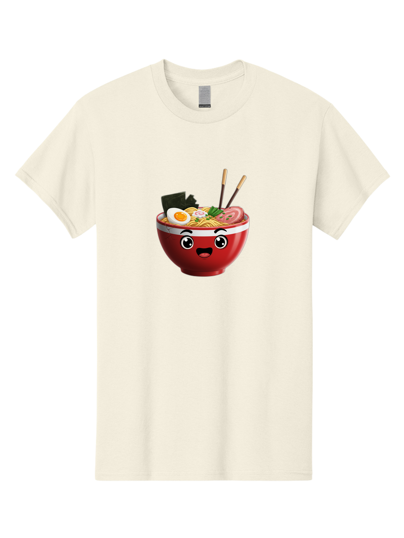 Ramen-Bowl-1 Men'S Graphic Tee, 100% Cotton, Comfortable Casual Summer Wear, Machine Washable, Cartoon Ramen, Steaming Hot Noodles, Sliced Pork, Boiled Egg, Seaweed, Chopsticks, Kawaii Food, Japanese Cuisine, Animated Meal, Fun Illustration, Bab291