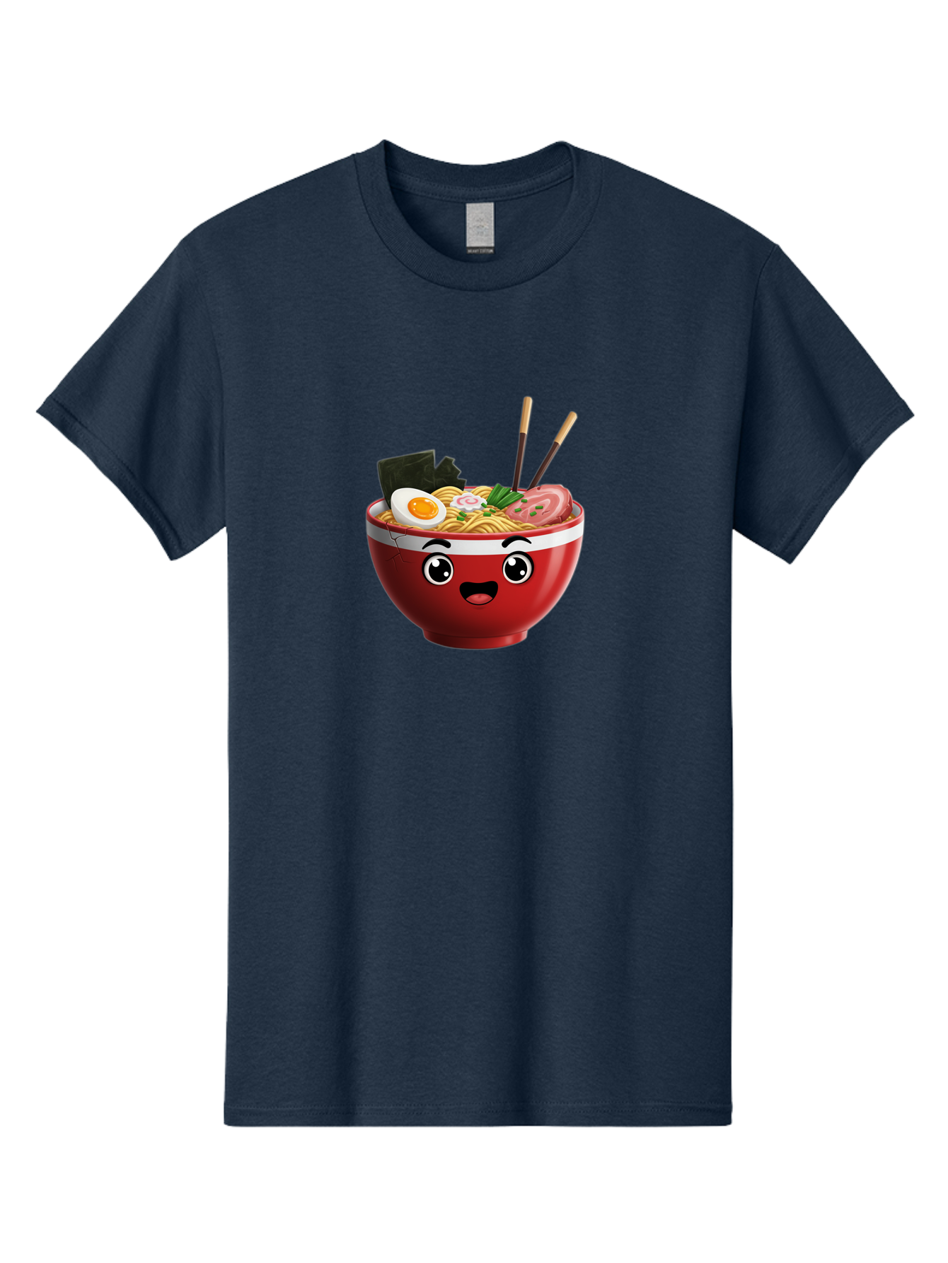 Ramen-Bowl-1 Men'S Graphic Tee, 100% Cotton, Comfortable Casual Summer Wear, Machine Washable, Cartoon Ramen, Steaming Hot Noodles, Sliced Pork, Boiled Egg, Seaweed, Chopsticks, Kawaii Food, Japanese Cuisine, Animated Meal, Fun Illustration, Bab291