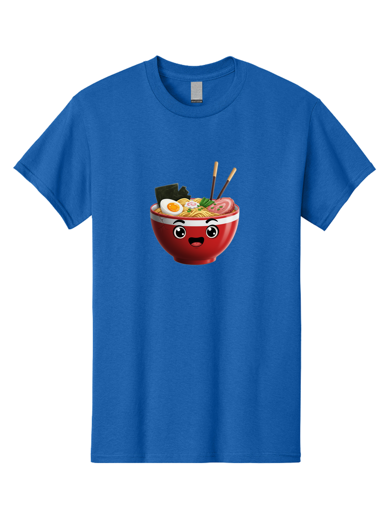 Ramen-Bowl-1 Men'S Graphic Tee, 100% Cotton, Comfortable Casual Summer Wear, Machine Washable, Cartoon Ramen, Steaming Hot Noodles, Sliced Pork, Boiled Egg, Seaweed, Chopsticks, Kawaii Food, Japanese Cuisine, Animated Meal, Fun Illustration, Bab291
