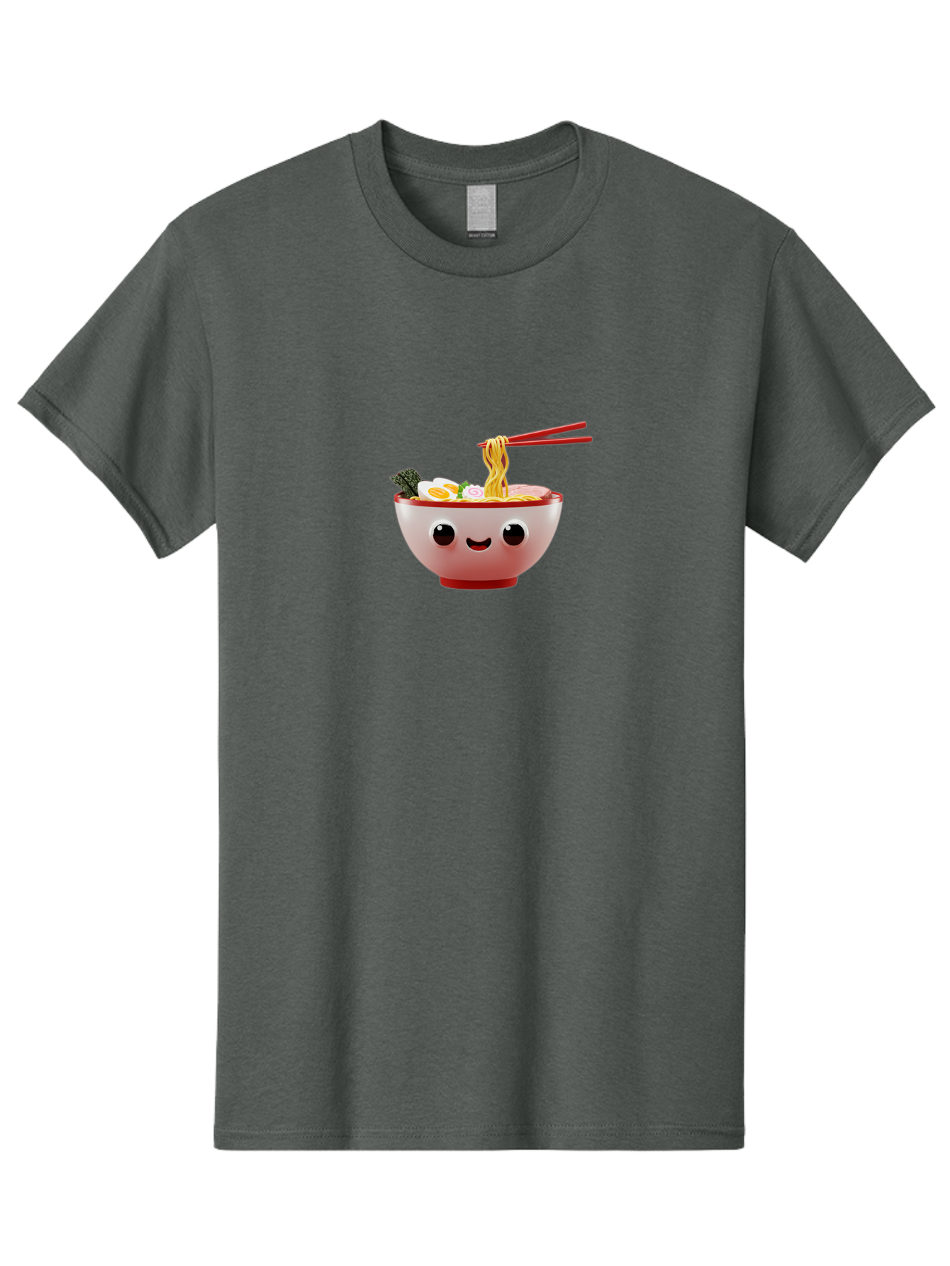 Ramen-Bowl-2 Men'S Graphic Tee, 100% Cotton, Comfortable Casual Summer Wear, Machine Washable, Delicious Ramen, Steaming Hot Noodles, Sliced Egg, Savory Broth, Food Art, Kawaii Culture, Cute Character, Japanese Cuisine, Tasty Meal, Bab292