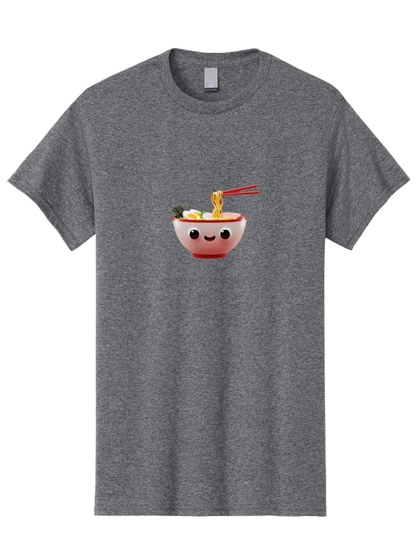 Ramen-Bowl-2 Men'S Graphic Tee, 100% Cotton, Comfortable Casual Summer Wear, Machine Washable, Delicious Ramen, Steaming Hot Noodles, Sliced Egg, Savory Broth, Food Art, Kawaii Culture, Cute Character, Japanese Cuisine, Tasty Meal, Bab292
