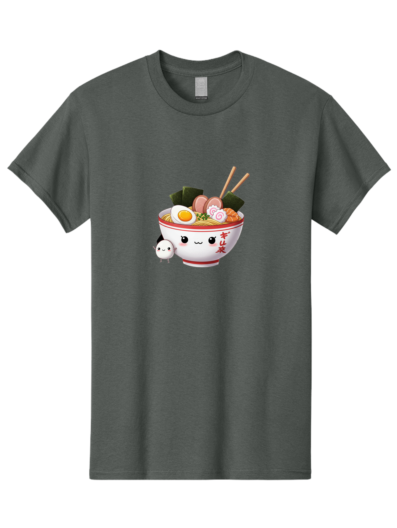 Ramen-Bowl-8 Men'S Graphic Tee, 100% Cotton, Comfortable Casual Summer Wear, Machine Washable, Kawaii Ramen, Steaming Hot Noodles, Boiled Egg, Sliced Pork, Seaweed, Japanese Cuisine, Cartoon Food, Ramen Character, Adorable Illustration, Bab298