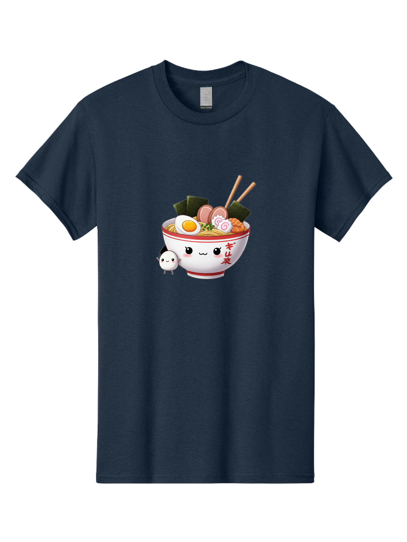 Ramen-Bowl-8 Men'S Graphic Tee, 100% Cotton, Comfortable Casual Summer Wear, Machine Washable, Kawaii Ramen, Steaming Hot Noodles, Boiled Egg, Sliced Pork, Seaweed, Japanese Cuisine, Cartoon Food, Ramen Character, Adorable Illustration, Bab298