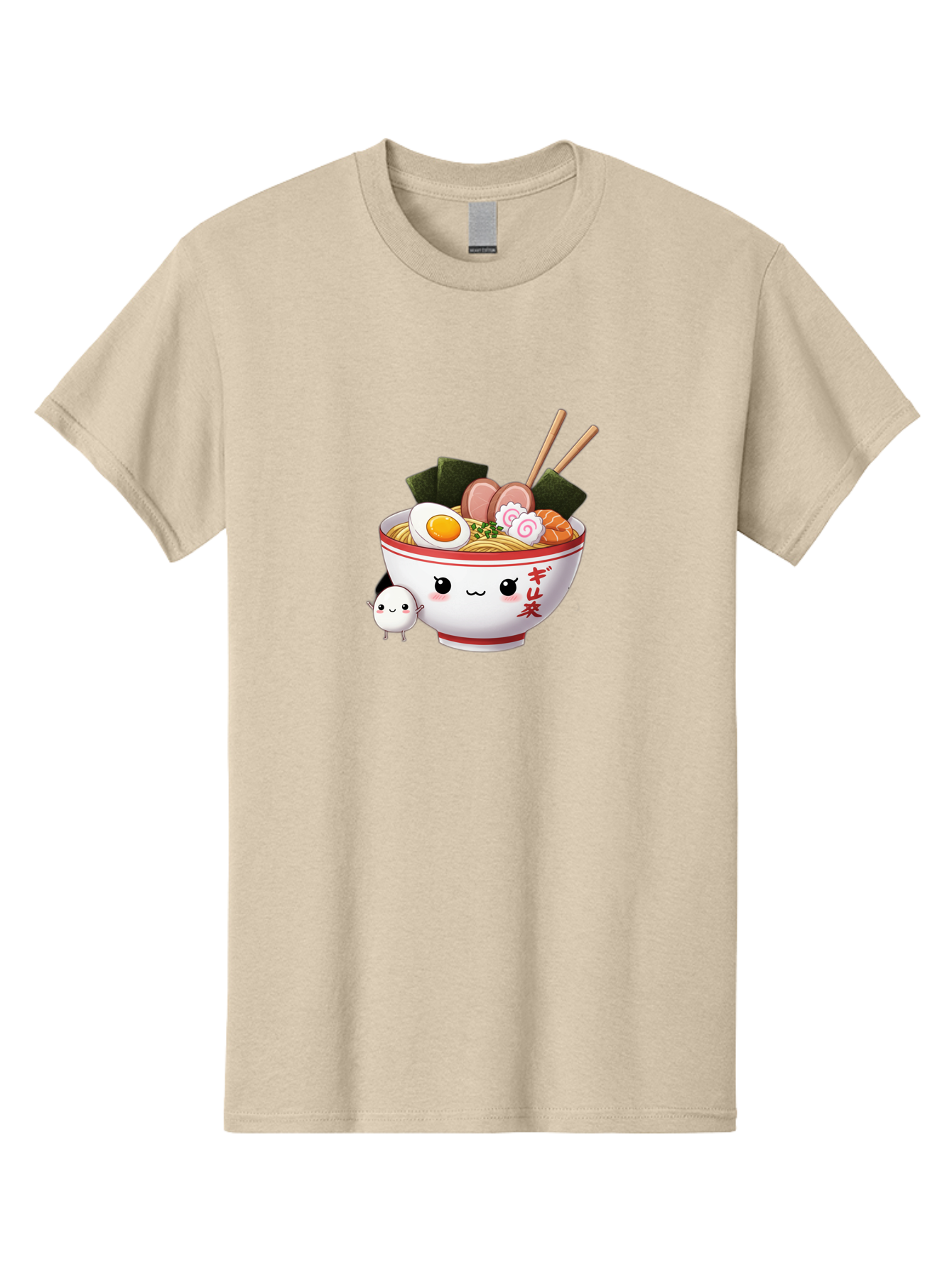 Ramen-Bowl-8 Men'S Graphic Tee, 100% Cotton, Comfortable Casual Summer Wear, Machine Washable, Kawaii Ramen, Steaming Hot Noodles, Boiled Egg, Sliced Pork, Seaweed, Japanese Cuisine, Cartoon Food, Ramen Character, Adorable Illustration, Bab298