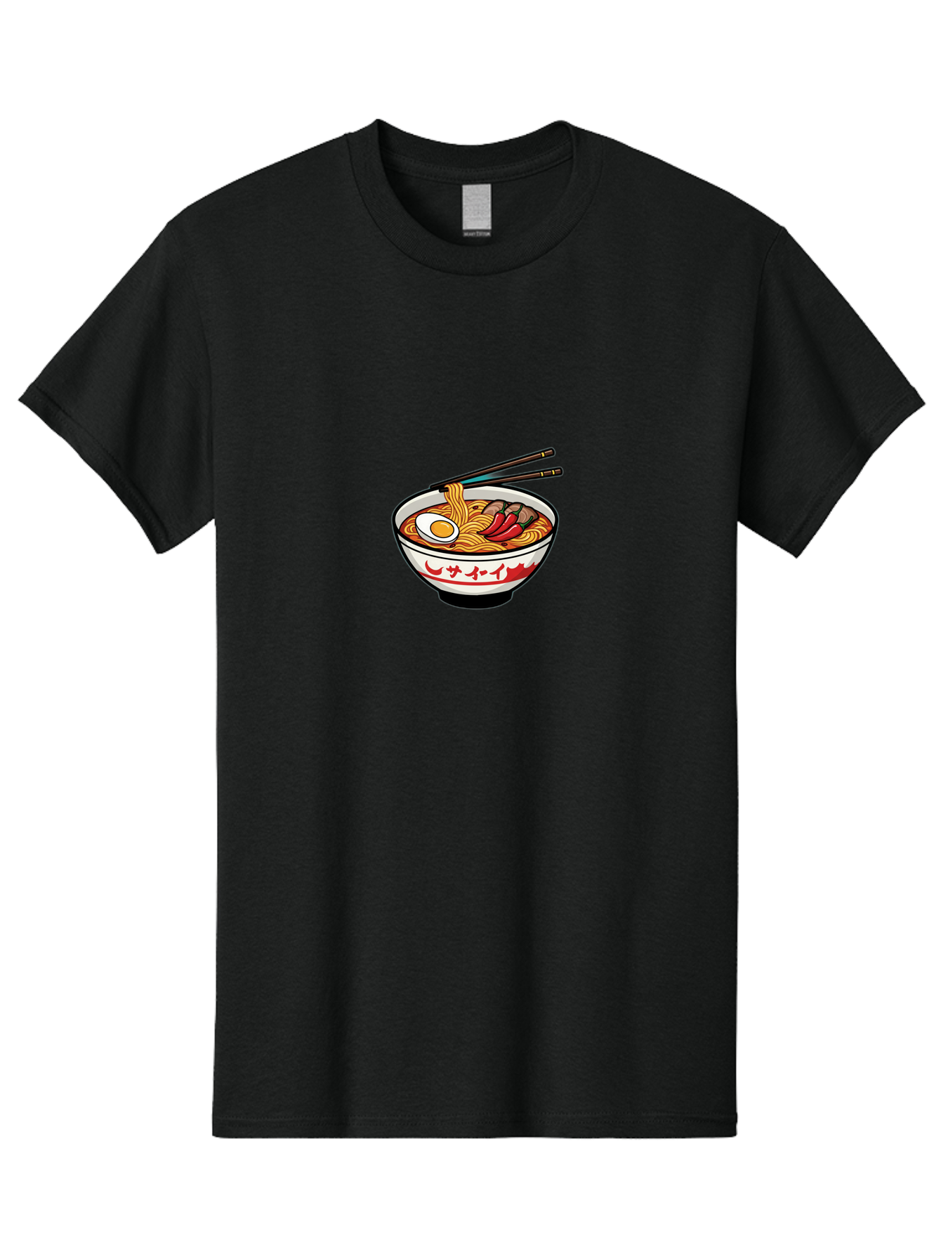 Ramen-Bowl-9 Men'S Graphic Tee, 100% Cotton, Comfortable Casual Summer Wear, Machine Washable, Bowl Of Ramen, Japanese Noodle Soup, Spicy Food, Hot Meal, Savory Dish, Noodle Bowl, Steaming Hot, Egg, Meat, Chili Peppers, Asian Cuisine, Bab299