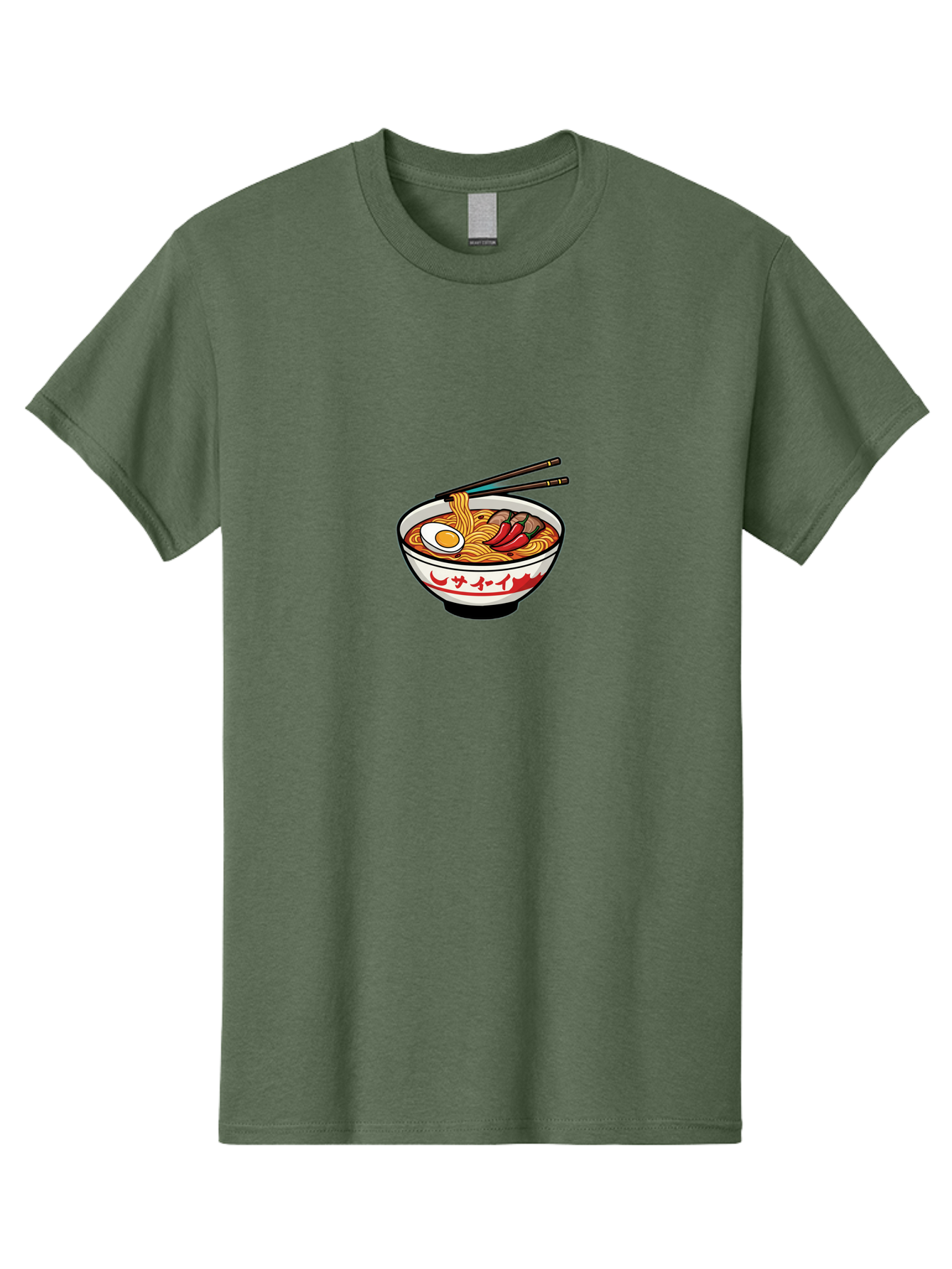 Ramen-Bowl-9 Men'S Graphic Tee, 100% Cotton, Comfortable Casual Summer Wear, Machine Washable, Bowl Of Ramen, Japanese Noodle Soup, Spicy Food, Hot Meal, Savory Dish, Noodle Bowl, Steaming Hot, Egg, Meat, Chili Peppers, Asian Cuisine, Bab299