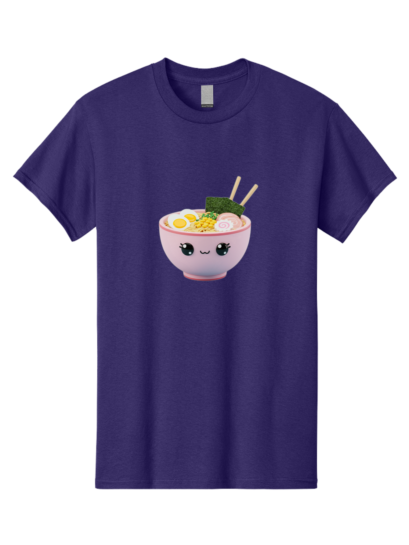 Ramen-Bowl Men'S Graphic Tee, 100% Cotton, Comfortable Casual Summer Wear, Machine Washable, Delicious Ramen, Steaming Hot Noodles, Cartoon Bowl, Kawaii Food, Japanese Cuisine, Tasty Meal, Cute Dish, Boiled Egg, Seaweed, Chopsticks Bab300