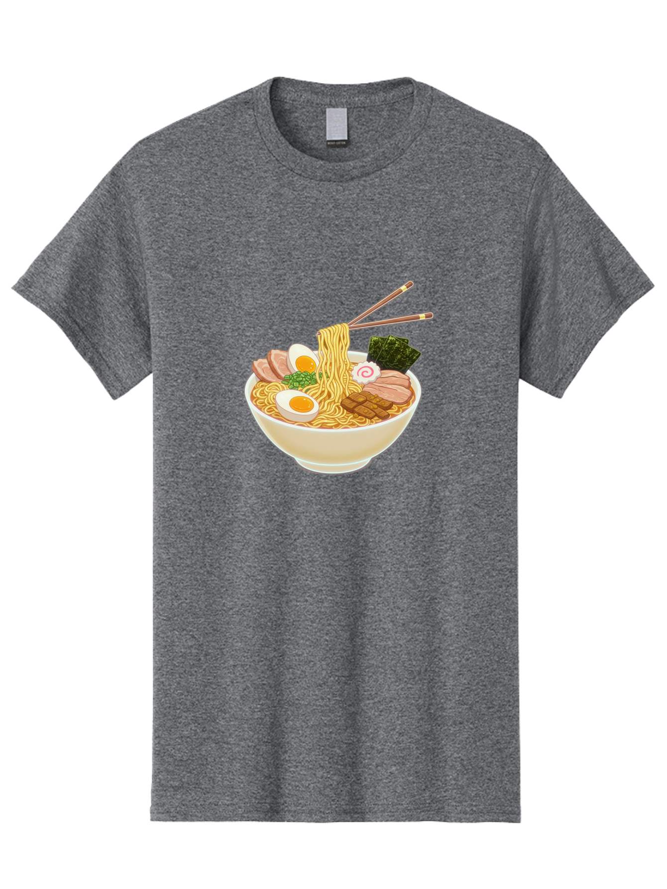 Ramen-Noodle-1 Men'S Graphic Tee, 100% Cotton, Comfortable Casual Summer Wear, Machine Washable, Delicious Ramen, Steaming Hot Noodles, Savory Pork Slices, Boiled Egg, Seaweed, Chopsticks, Japanese Cuisine, Noodle Soup, Comfort Food, Bab302