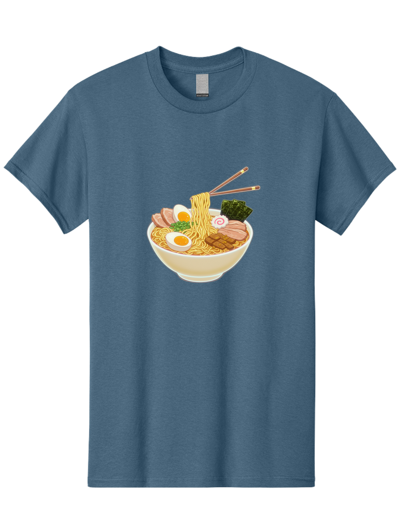 Ramen-Noodle-1 Men'S Graphic Tee, 100% Cotton, Comfortable Casual Summer Wear, Machine Washable, Delicious Ramen, Steaming Hot Noodles, Savory Pork Slices, Boiled Egg, Seaweed, Chopsticks, Japanese Cuisine, Noodle Soup, Comfort Food, Bab302