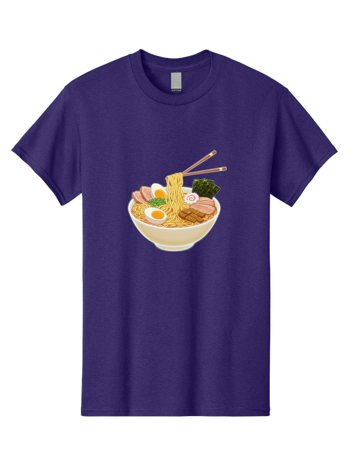Ramen-Noodle-1 Men'S Graphic Tee, 100% Cotton, Comfortable Casual Summer Wear, Machine Washable, Delicious Ramen, Steaming Hot Noodles, Savory Pork Slices, Boiled Egg, Seaweed, Chopsticks, Japanese Cuisine, Noodle Soup, Comfort Food, Bab302