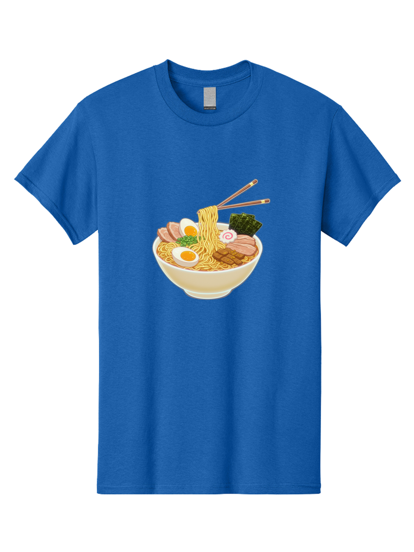 Ramen-Noodle-1 Men'S Graphic Tee, 100% Cotton, Comfortable Casual Summer Wear, Machine Washable, Delicious Ramen, Steaming Hot Noodles, Savory Pork Slices, Boiled Egg, Seaweed, Chopsticks, Japanese Cuisine, Noodle Soup, Comfort Food, Bab302