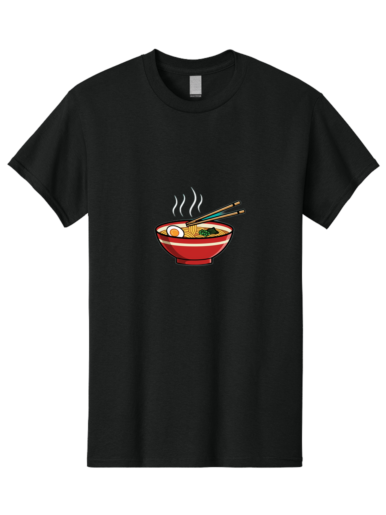 Ramen-Noodle-Bowl-4 Men'S Graphic Tee, 100% Cotton, Comfortable Casual Summer Wear, Machine Washable, Steaming Hot Ramen, Japanese Noodle Soup, Delicious Meal, Bowl Of Noodles, Chopsticks, Boiled Egg, Green Onions, Savory Dish, Asian Cuisine, Bab306