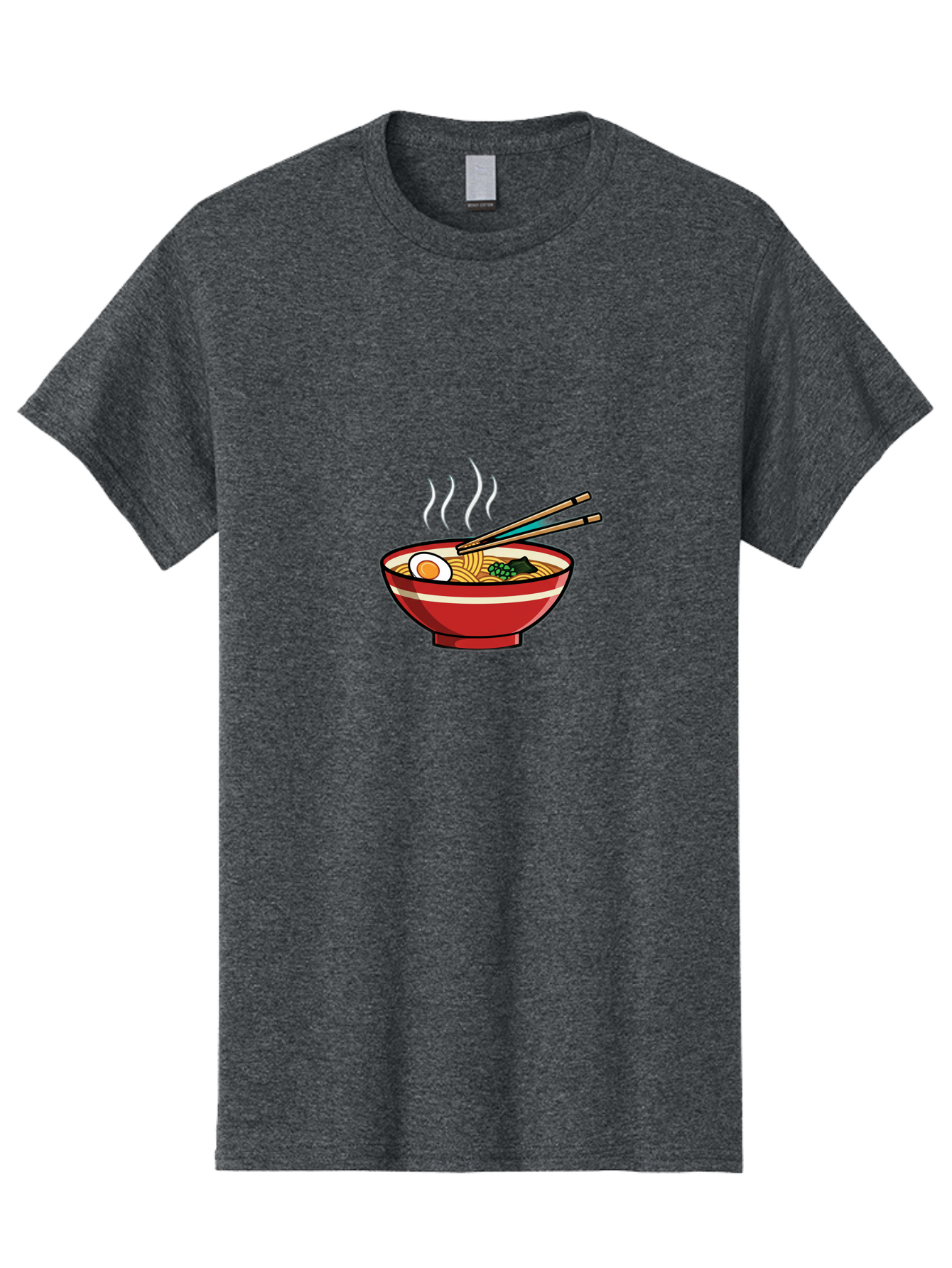 Ramen-Noodle-Bowl-4 Men'S Graphic Tee, 100% Cotton, Comfortable Casual Summer Wear, Machine Washable, Steaming Hot Ramen, Japanese Noodle Soup, Delicious Meal, Bowl Of Noodles, Chopsticks, Boiled Egg, Green Onions, Savory Dish, Asian Cuisine, Bab306