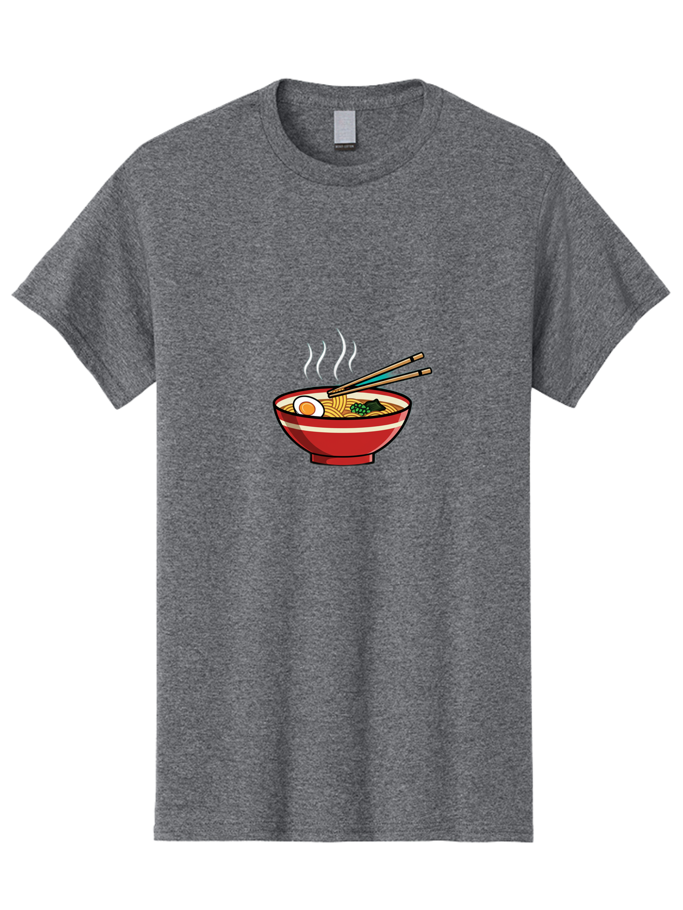 Ramen-Noodle-Bowl-4 Men'S Graphic Tee, 100% Cotton, Comfortable Casual Summer Wear, Machine Washable, Steaming Hot Ramen, Japanese Noodle Soup, Delicious Meal, Bowl Of Noodles, Chopsticks, Boiled Egg, Green Onions, Savory Dish, Asian Cuisine, Bab306