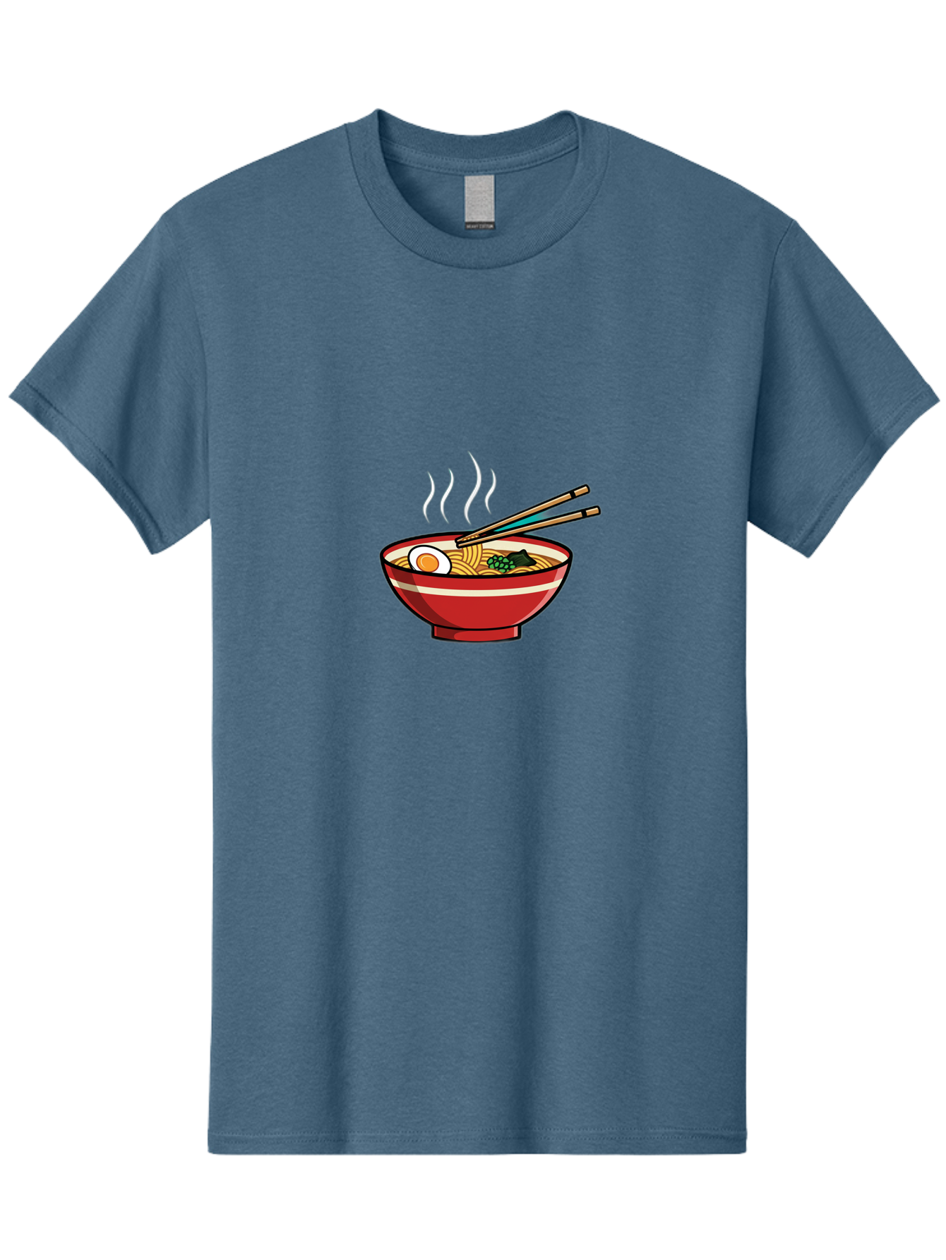 Ramen-Noodle-Bowl-4 Men'S Graphic Tee, 100% Cotton, Comfortable Casual Summer Wear, Machine Washable, Steaming Hot Ramen, Japanese Noodle Soup, Delicious Meal, Bowl Of Noodles, Chopsticks, Boiled Egg, Green Onions, Savory Dish, Asian Cuisine, Bab306