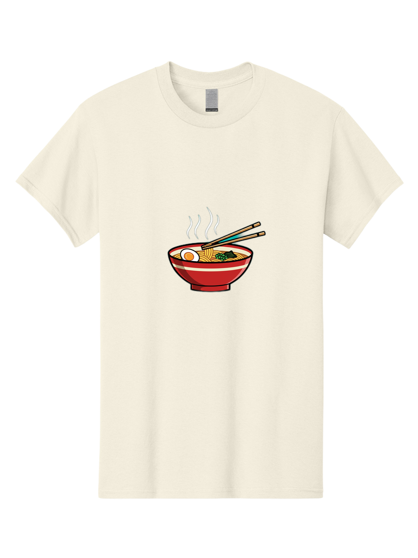 Ramen-Noodle-Bowl-4 Men'S Graphic Tee, 100% Cotton, Comfortable Casual Summer Wear, Machine Washable, Steaming Hot Ramen, Japanese Noodle Soup, Delicious Meal, Bowl Of Noodles, Chopsticks, Boiled Egg, Green Onions, Savory Dish, Asian Cuisine, Bab306