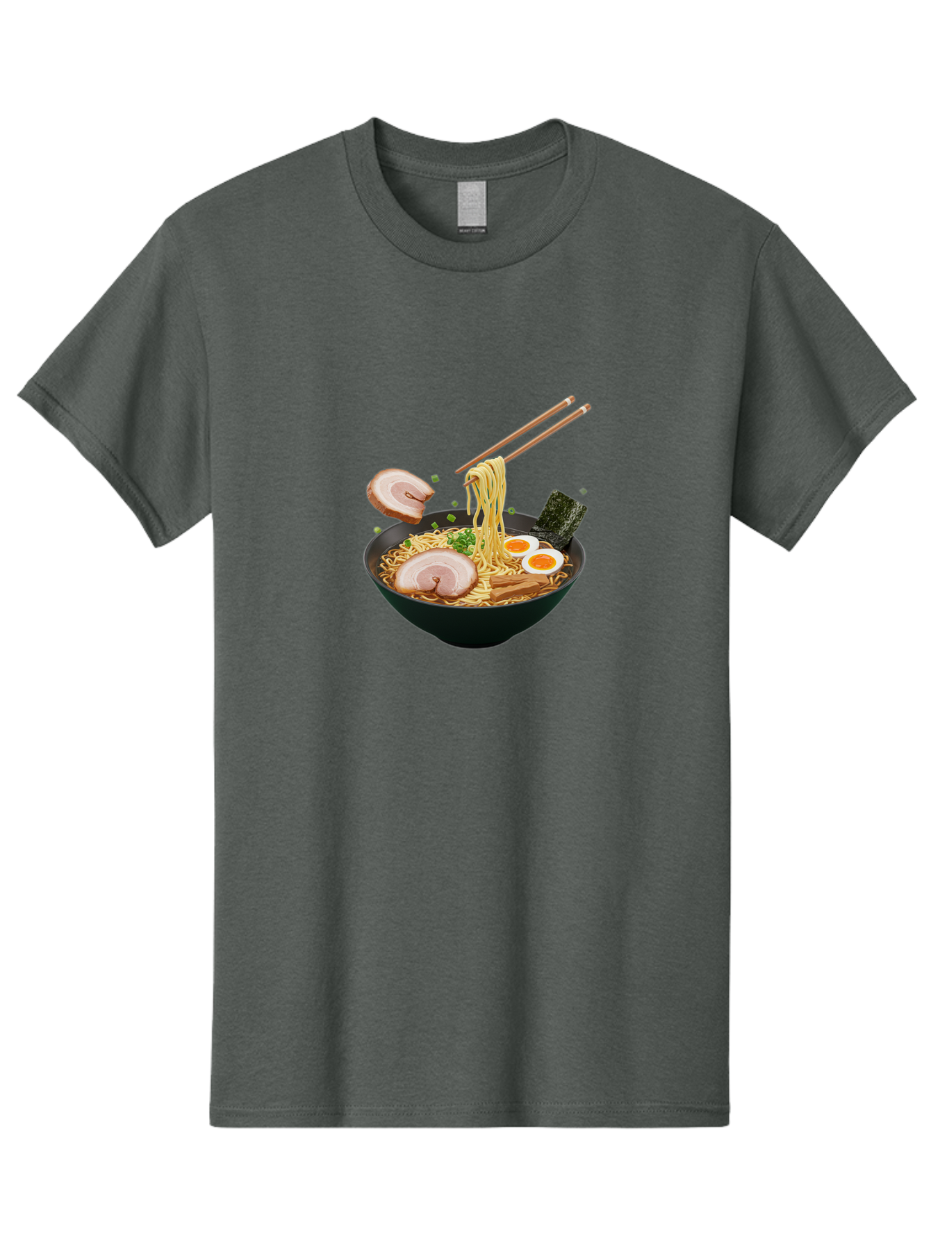 Ramen-Noodles-2 Men'S Graphic Tee, 100% Cotton, Comfortable Casual Summer Wear, Machine Washable, Ramen Noodles, Noodle Bowl, Japanese Cuisine, Pork Slices, Soft-Boiled Eggs, Seaweed, Bamboo Shoots, Chopsticks, Asian Food, Delicious Meal, Bab310