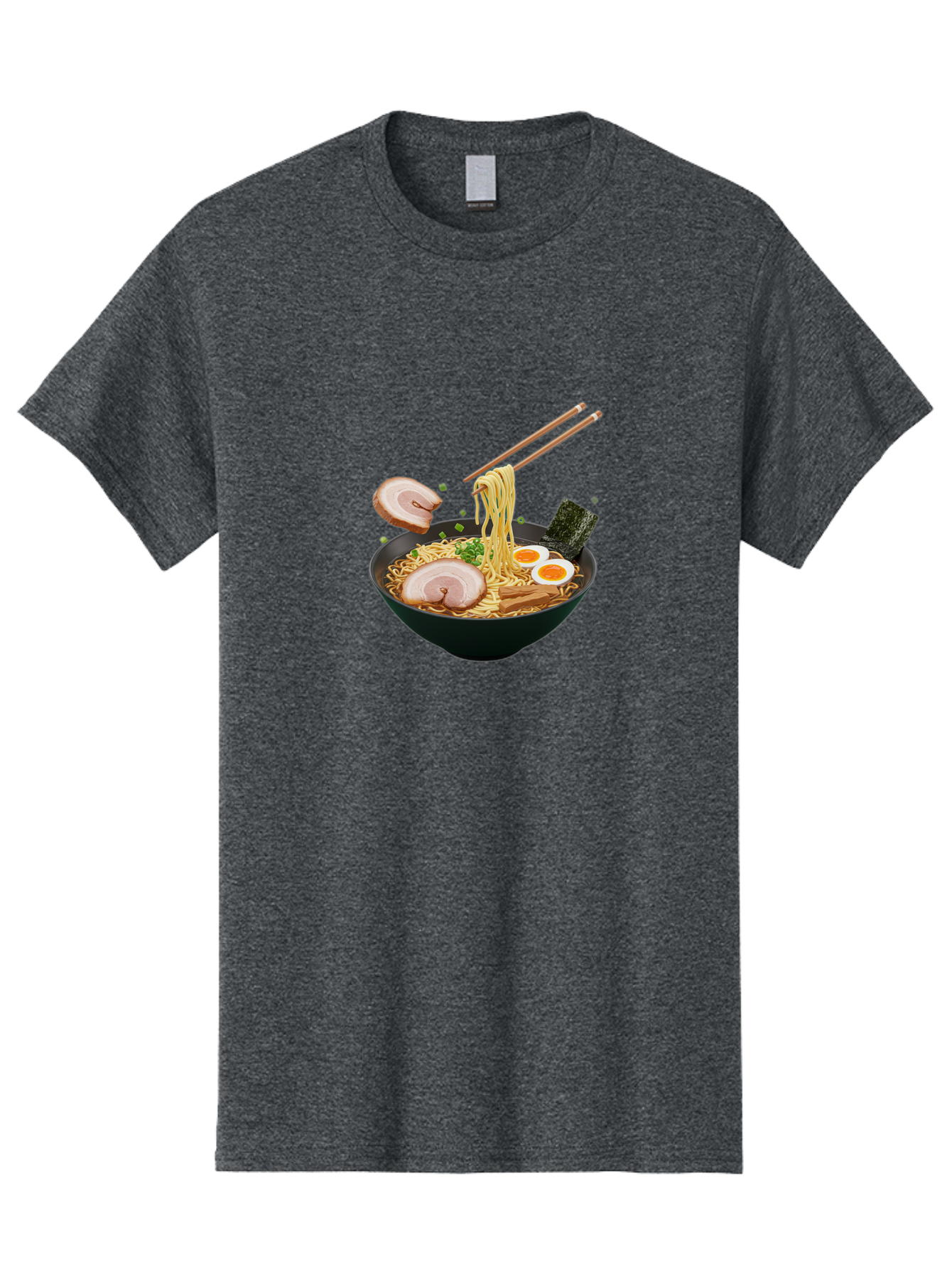 Ramen-Noodles-2 Men'S Graphic Tee, 100% Cotton, Comfortable Casual Summer Wear, Machine Washable, Ramen Noodles, Noodle Bowl, Japanese Cuisine, Pork Slices, Soft-Boiled Eggs, Seaweed, Bamboo Shoots, Chopsticks, Asian Food, Delicious Meal, Bab310