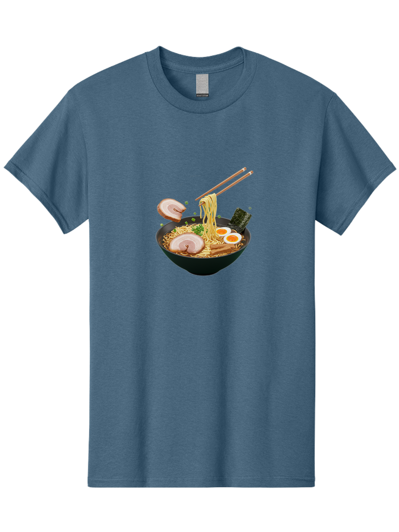 Ramen-Noodles-2 Men'S Graphic Tee, 100% Cotton, Comfortable Casual Summer Wear, Machine Washable, Ramen Noodles, Noodle Bowl, Japanese Cuisine, Pork Slices, Soft-Boiled Eggs, Seaweed, Bamboo Shoots, Chopsticks, Asian Food, Delicious Meal, Bab310