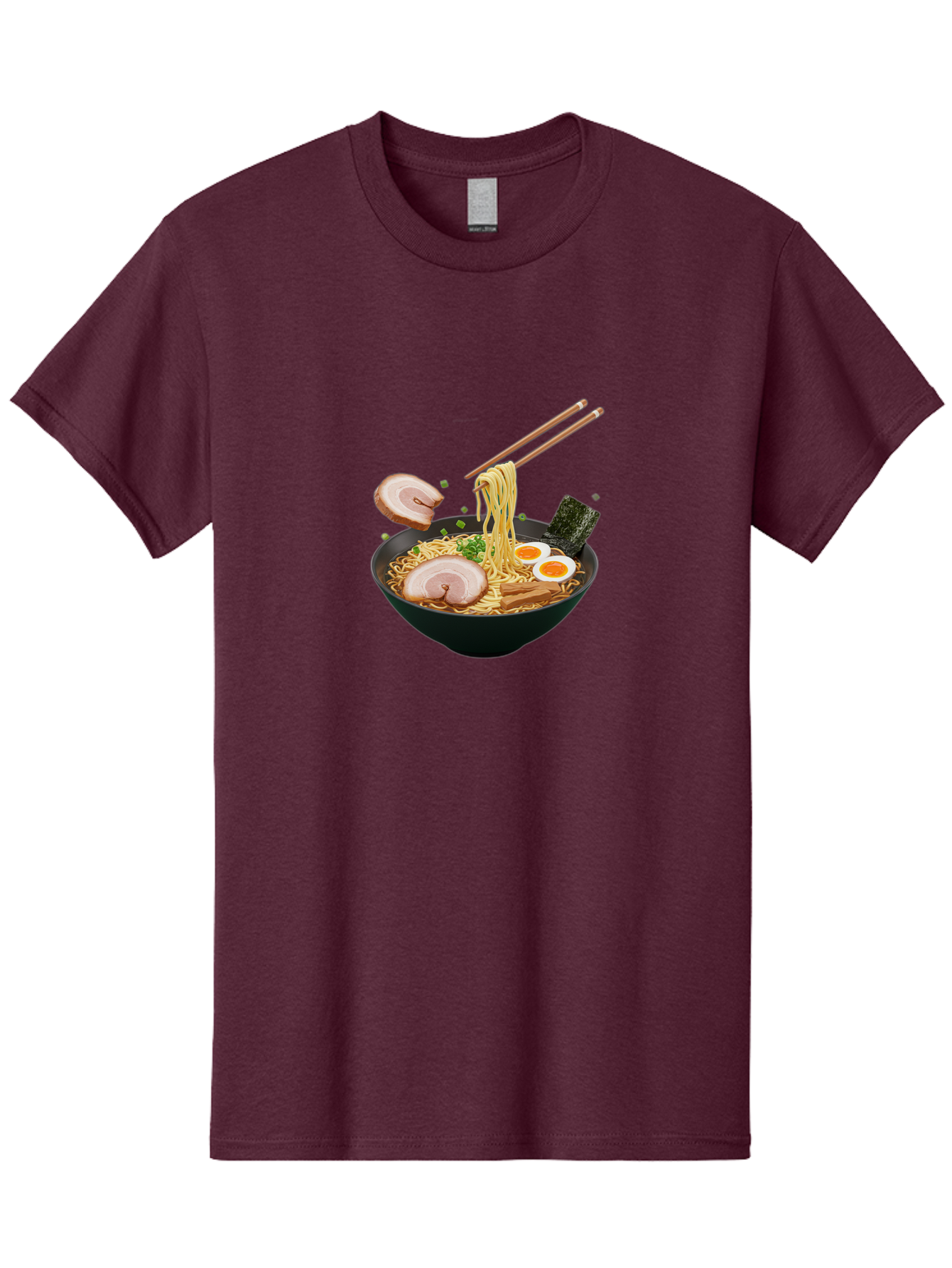 Ramen-Noodles-2 Men'S Graphic Tee, 100% Cotton, Comfortable Casual Summer Wear, Machine Washable, Ramen Noodles, Noodle Bowl, Japanese Cuisine, Pork Slices, Soft-Boiled Eggs, Seaweed, Bamboo Shoots, Chopsticks, Asian Food, Delicious Meal, Bab310