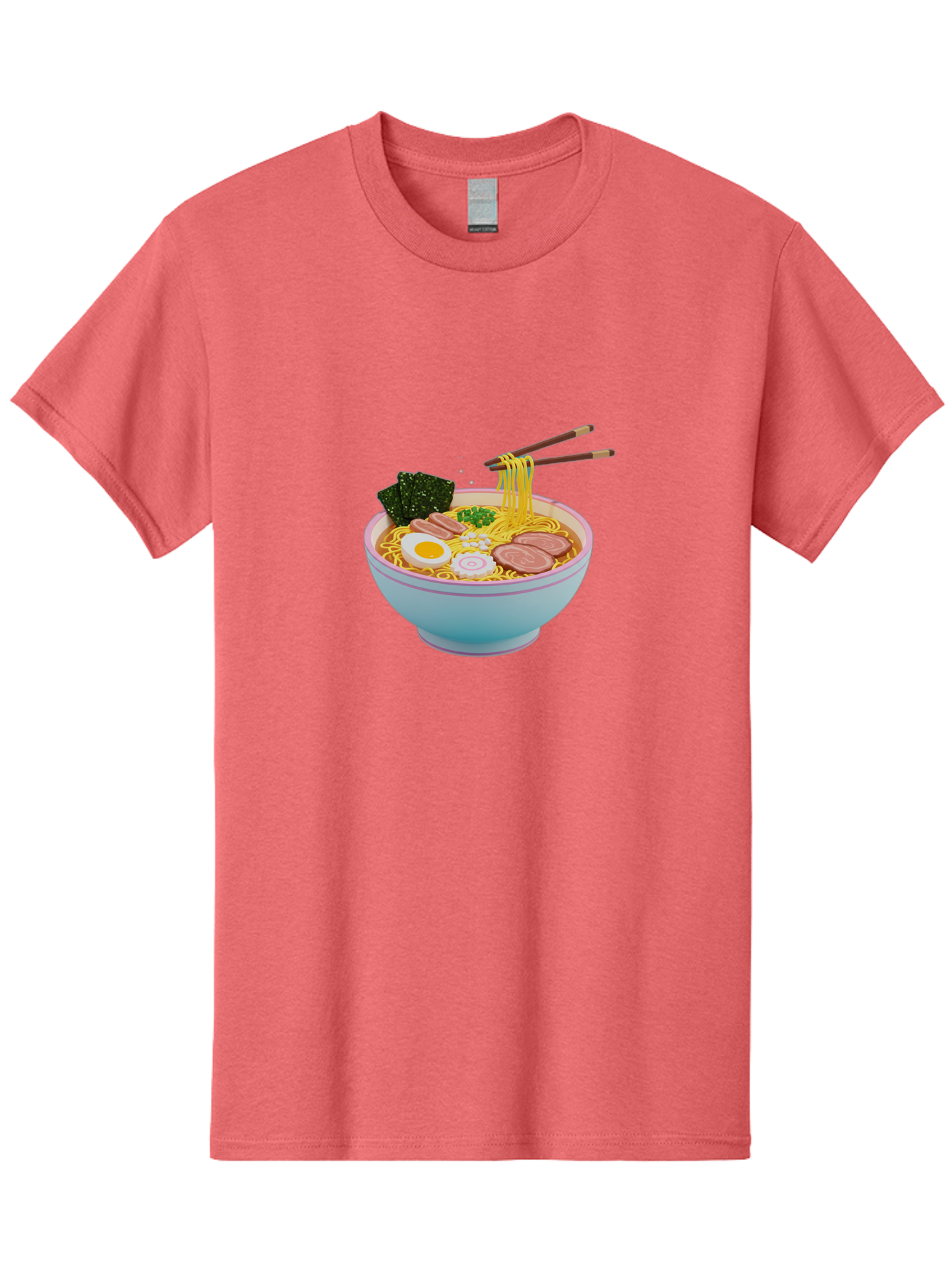 Ramen-Noodles-3 Men'S Graphic Tee, 100% Cotton, Comfortable Casual Summer Wear, Machine Washable, Ramen Noodles, Boiled Egg, Sliced Meat, Seaweed, Green Onions, Savory Broth, Asian Cuisine, Comfort Food, Noodle Soup, Chopsticks, Japanese Dish Bab311