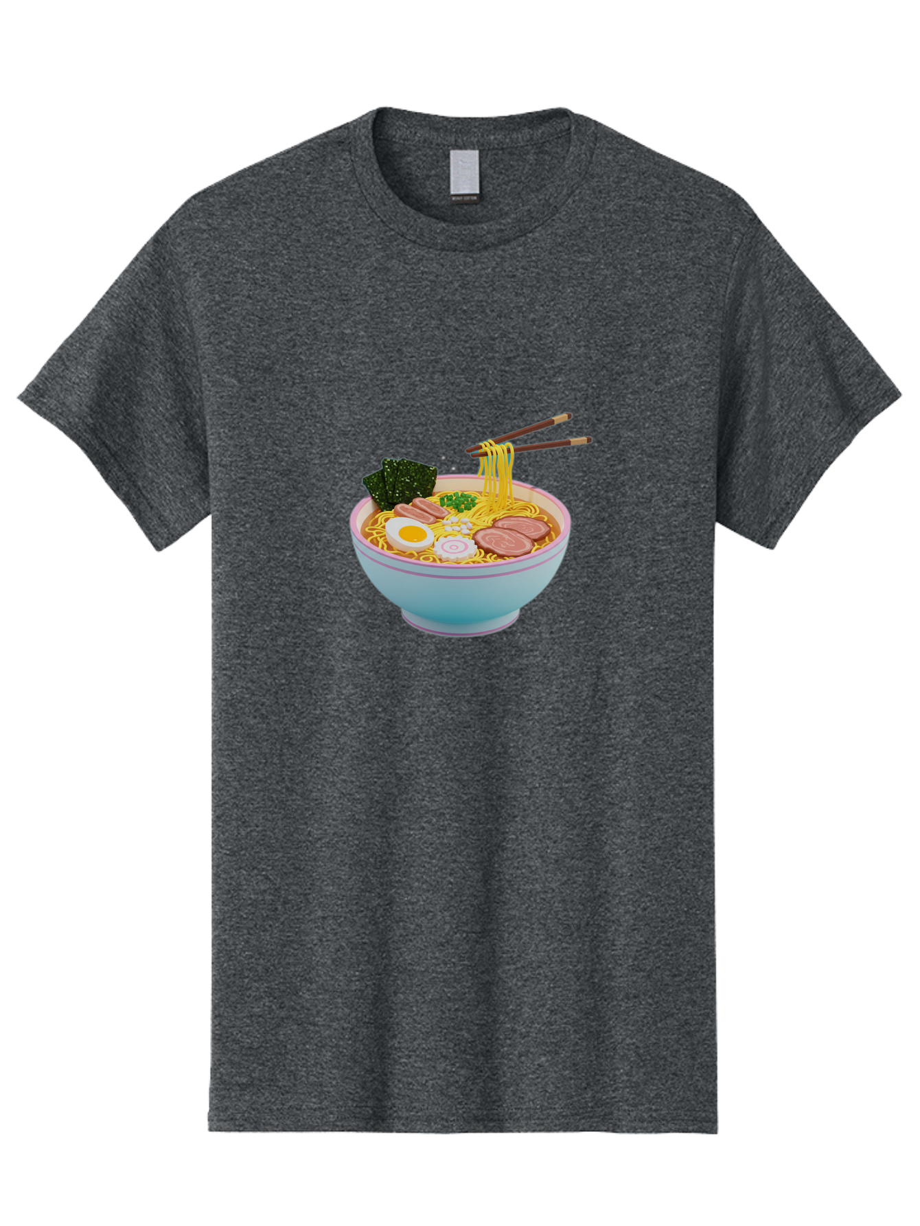 Ramen-Noodles-3 Men'S Graphic Tee, 100% Cotton, Comfortable Casual Summer Wear, Machine Washable, Ramen Noodles, Boiled Egg, Sliced Meat, Seaweed, Green Onions, Savory Broth, Asian Cuisine, Comfort Food, Noodle Soup, Chopsticks, Japanese Dish Bab311