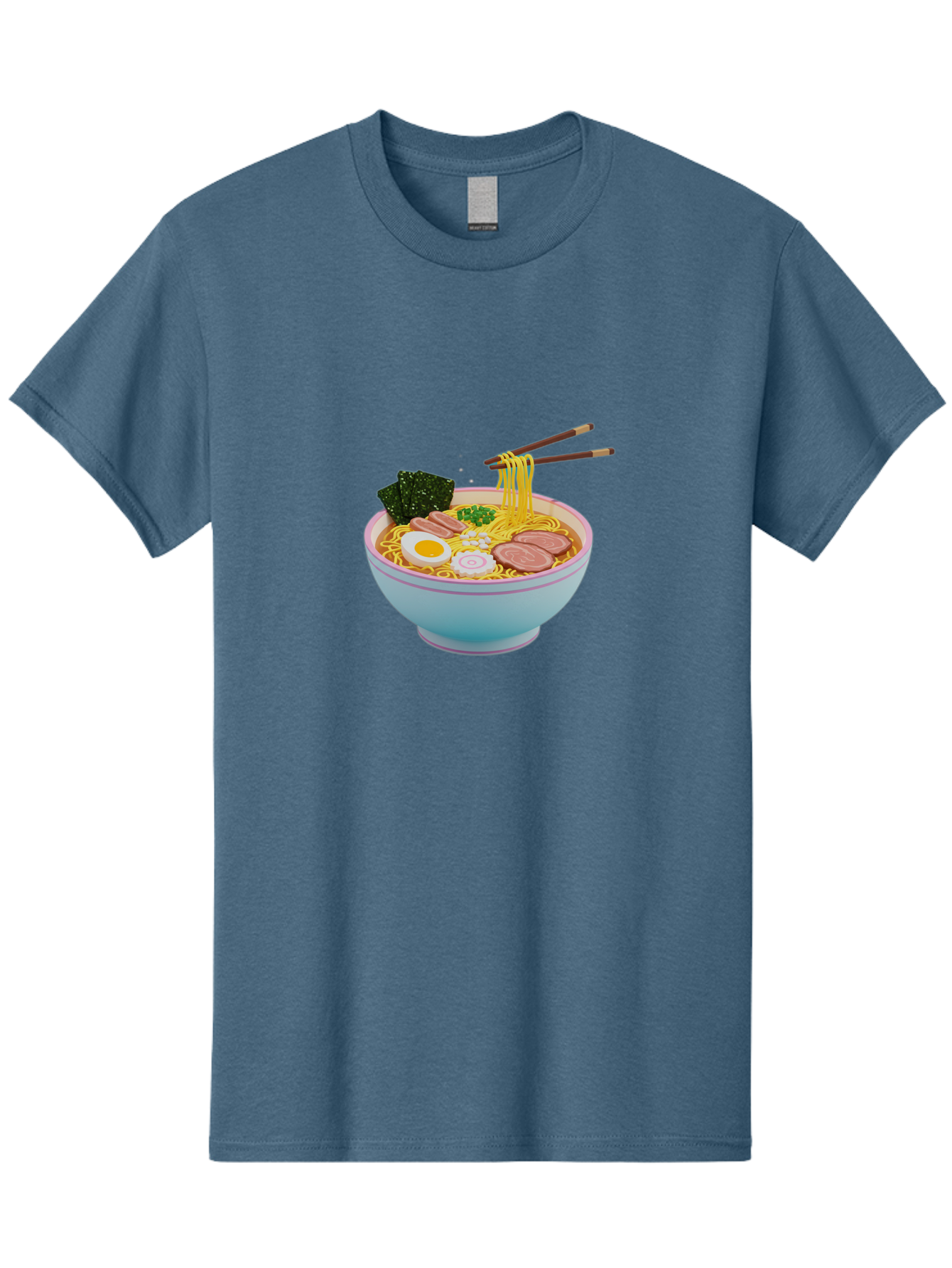 Ramen-Noodles-3 Men'S Graphic Tee, 100% Cotton, Comfortable Casual Summer Wear, Machine Washable, Ramen Noodles, Boiled Egg, Sliced Meat, Seaweed, Green Onions, Savory Broth, Asian Cuisine, Comfort Food, Noodle Soup, Chopsticks, Japanese Dish Bab311