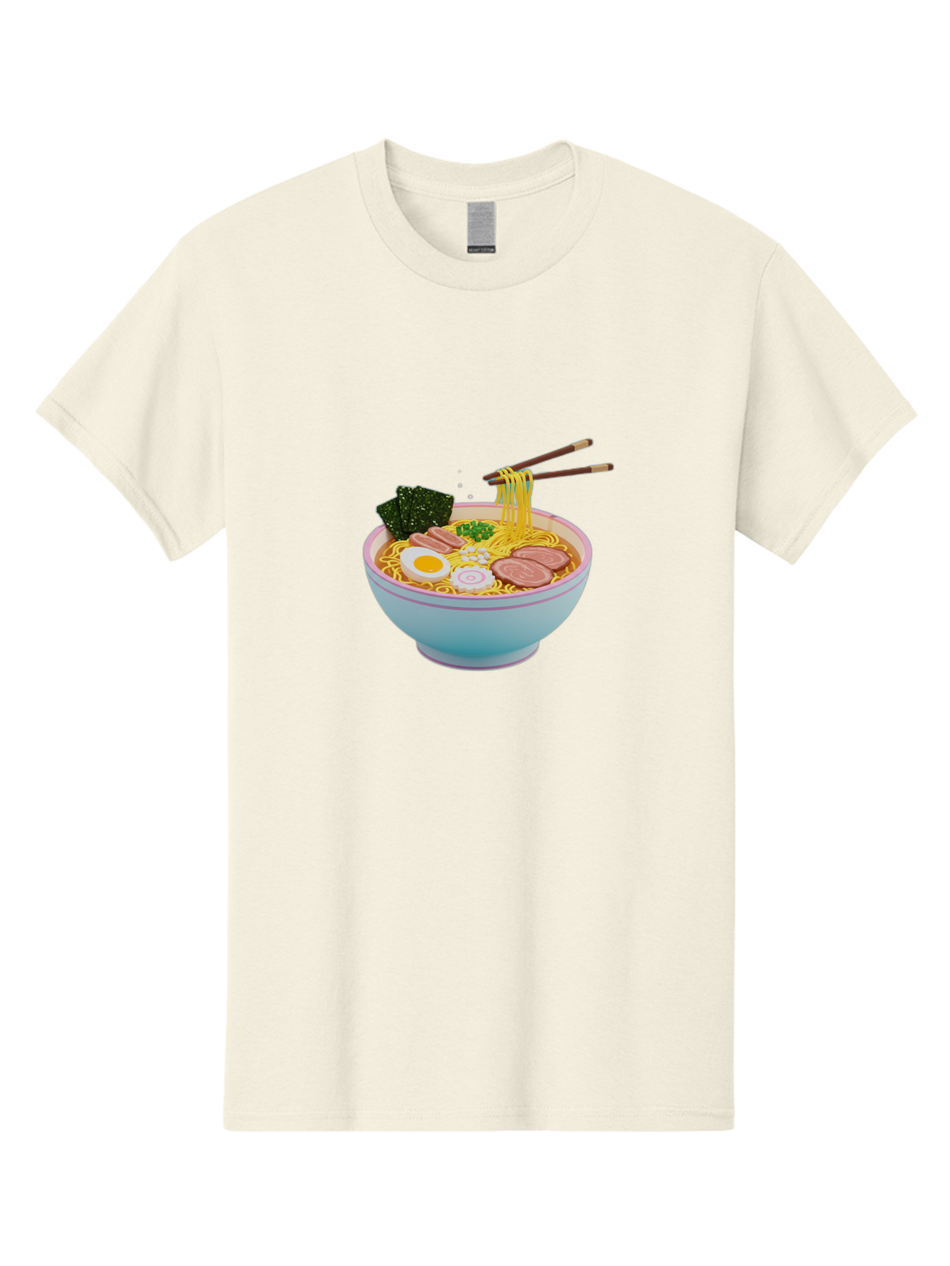Ramen-Noodles-3 Men'S Graphic Tee, 100% Cotton, Comfortable Casual Summer Wear, Machine Washable, Ramen Noodles, Boiled Egg, Sliced Meat, Seaweed, Green Onions, Savory Broth, Asian Cuisine, Comfort Food, Noodle Soup, Chopsticks, Japanese Dish Bab311