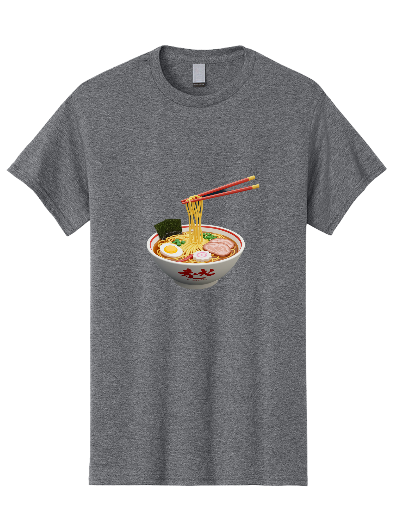 Ramen-Noodles-6 Men'S Graphic Tee, 100% Cotton, Comfortable Casual Summer Wear, Machine Washable, Steaming Bowl Of Ramen, Japanese Noodle Soup, Boiled Egg, Sliced Pork, Seaweed, Green Onions, Chopsticks, Asian Cuisine, Savory Broth, Bab314