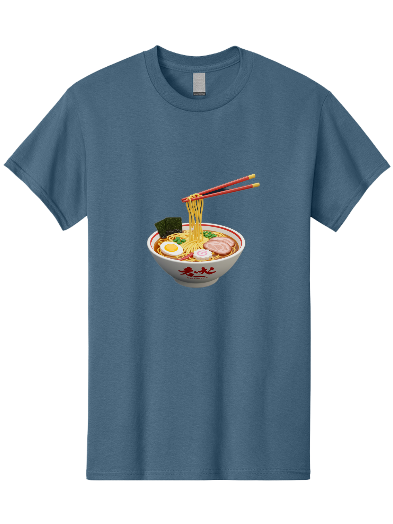 Ramen-Noodles-6 Men'S Graphic Tee, 100% Cotton, Comfortable Casual Summer Wear, Machine Washable, Steaming Bowl Of Ramen, Japanese Noodle Soup, Boiled Egg, Sliced Pork, Seaweed, Green Onions, Chopsticks, Asian Cuisine, Savory Broth, Bab314