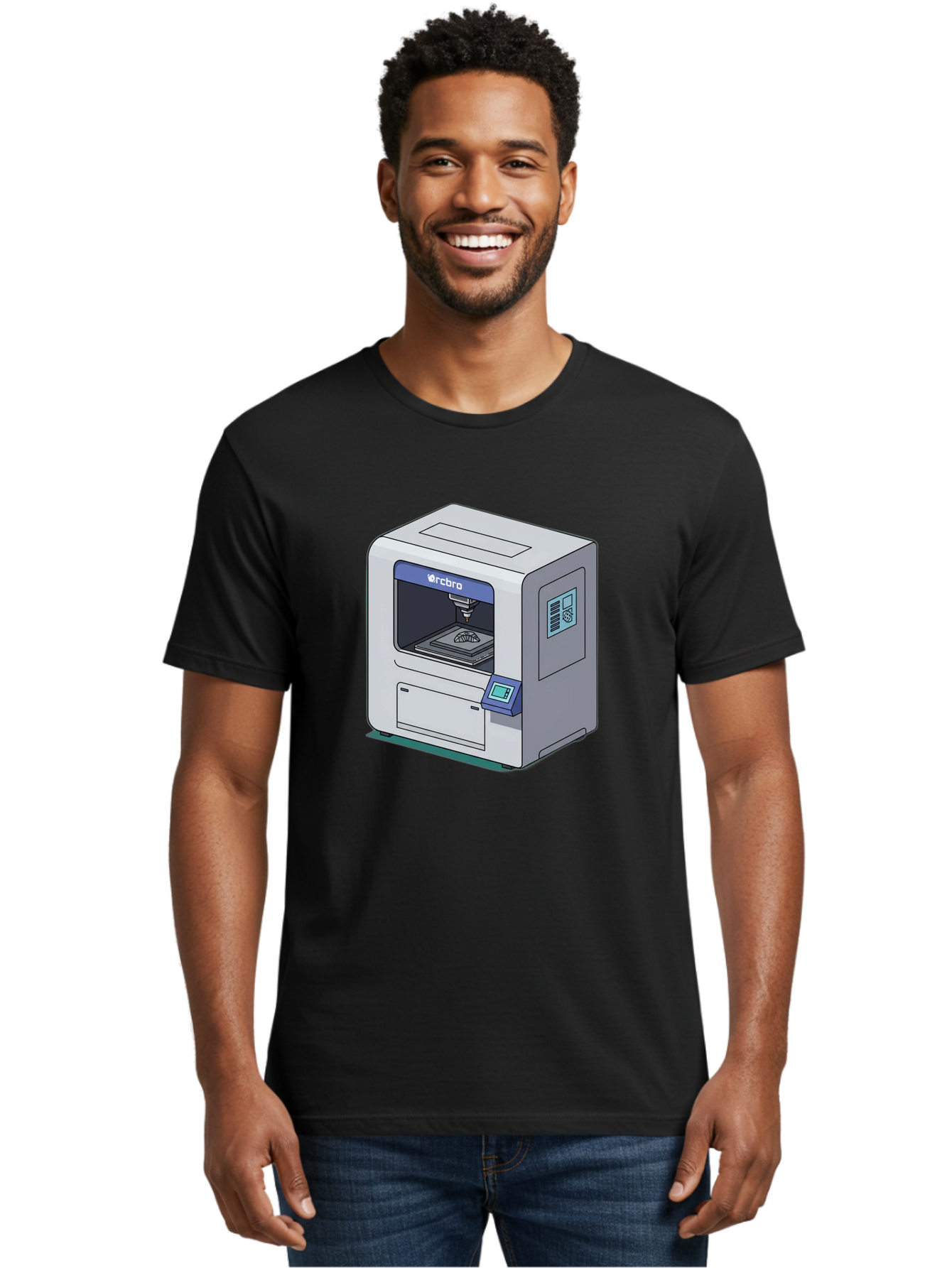 Rcbro-3D-Printer Men'S Graphic Tee, 100% Cotton, Comfortable Casual Summer Wear, Machine Washable, 3D Printing Technology, Rcbro 3D Printer, Digital Fabrication, Additive Manufacturing, Precision Engineering, Innovative Design, Bab323