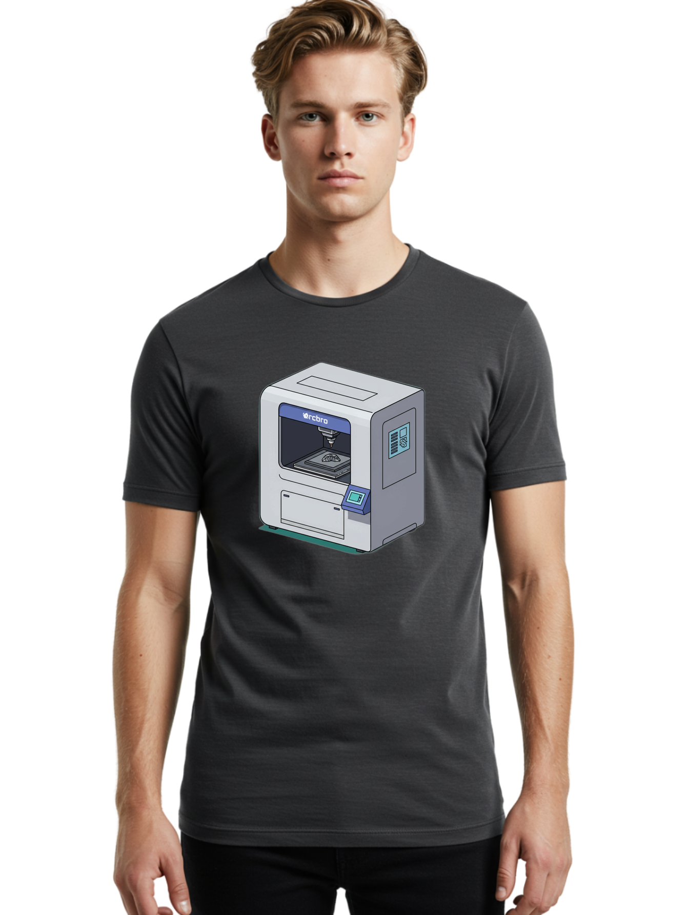 Rcbro-3D-Printer Men'S Graphic Tee, 100% Cotton, Comfortable Casual Summer Wear, Machine Washable, 3D Printing Technology, Rcbro 3D Printer, Digital Fabrication, Additive Manufacturing, Precision Engineering, Innovative Design, Bab323