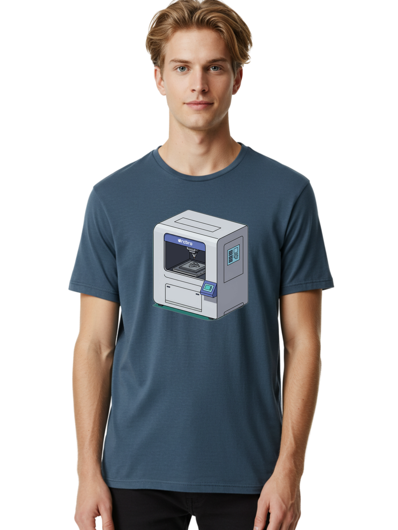 Rcbro-3D-Printer Men'S Graphic Tee, 100% Cotton, Comfortable Casual Summer Wear, Machine Washable, 3D Printing Technology, Rcbro 3D Printer, Digital Fabrication, Additive Manufacturing, Precision Engineering, Innovative Design, Bab323