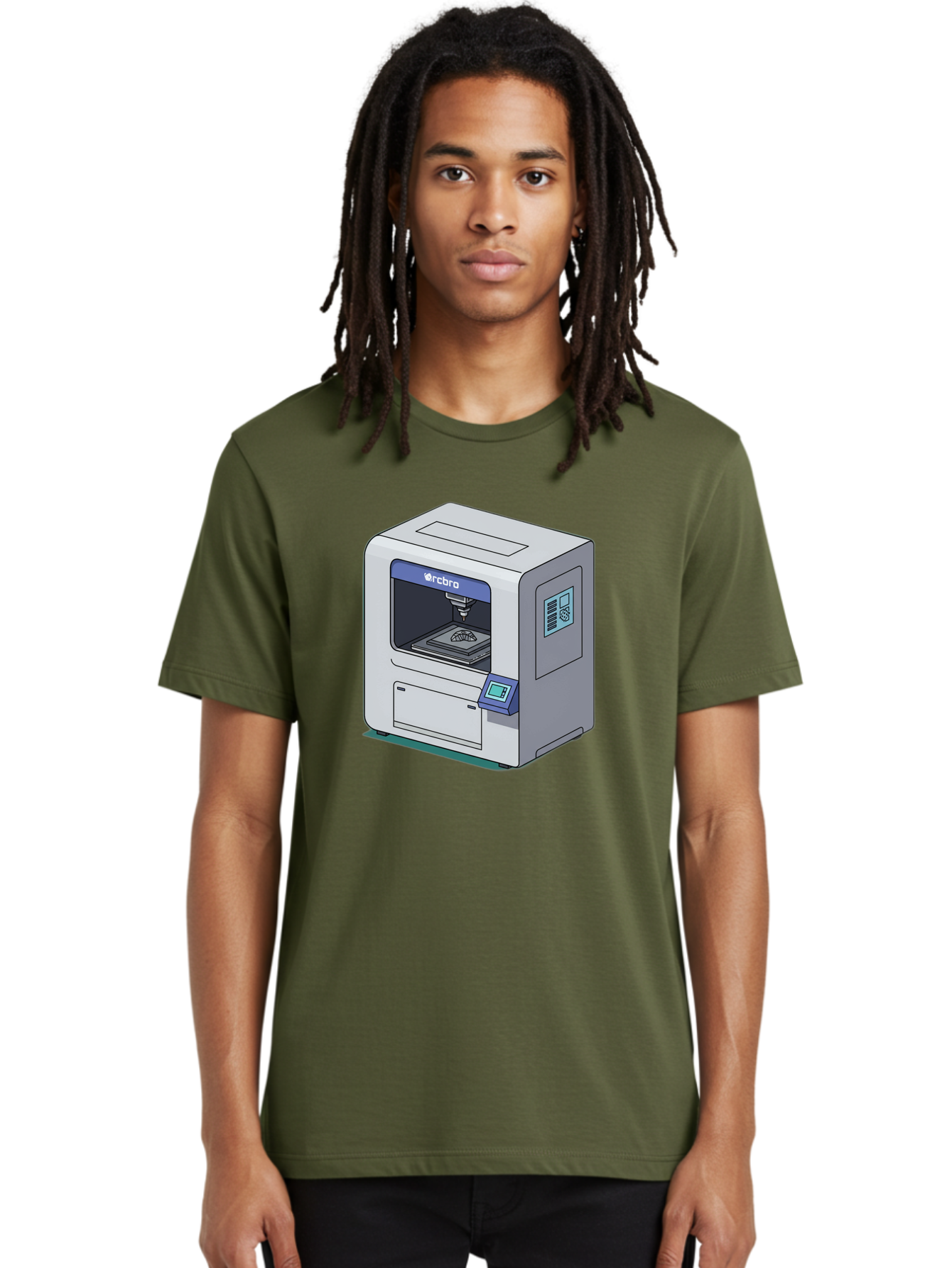 Rcbro-3D-Printer Men'S Graphic Tee, 100% Cotton, Comfortable Casual Summer Wear, Machine Washable, 3D Printing Technology, Rcbro 3D Printer, Digital Fabrication, Additive Manufacturing, Precision Engineering, Innovative Design, Bab323