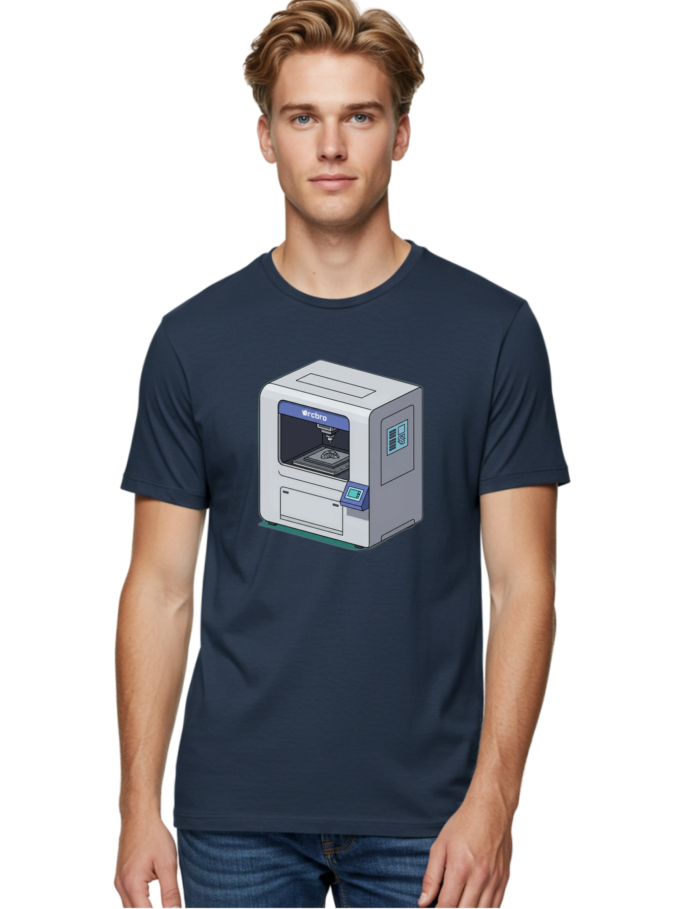 Rcbro-3D-Printer Men'S Graphic Tee, 100% Cotton, Comfortable Casual Summer Wear, Machine Washable, 3D Printing Technology, Rcbro 3D Printer, Digital Fabrication, Additive Manufacturing, Precision Engineering, Innovative Design, Bab323
