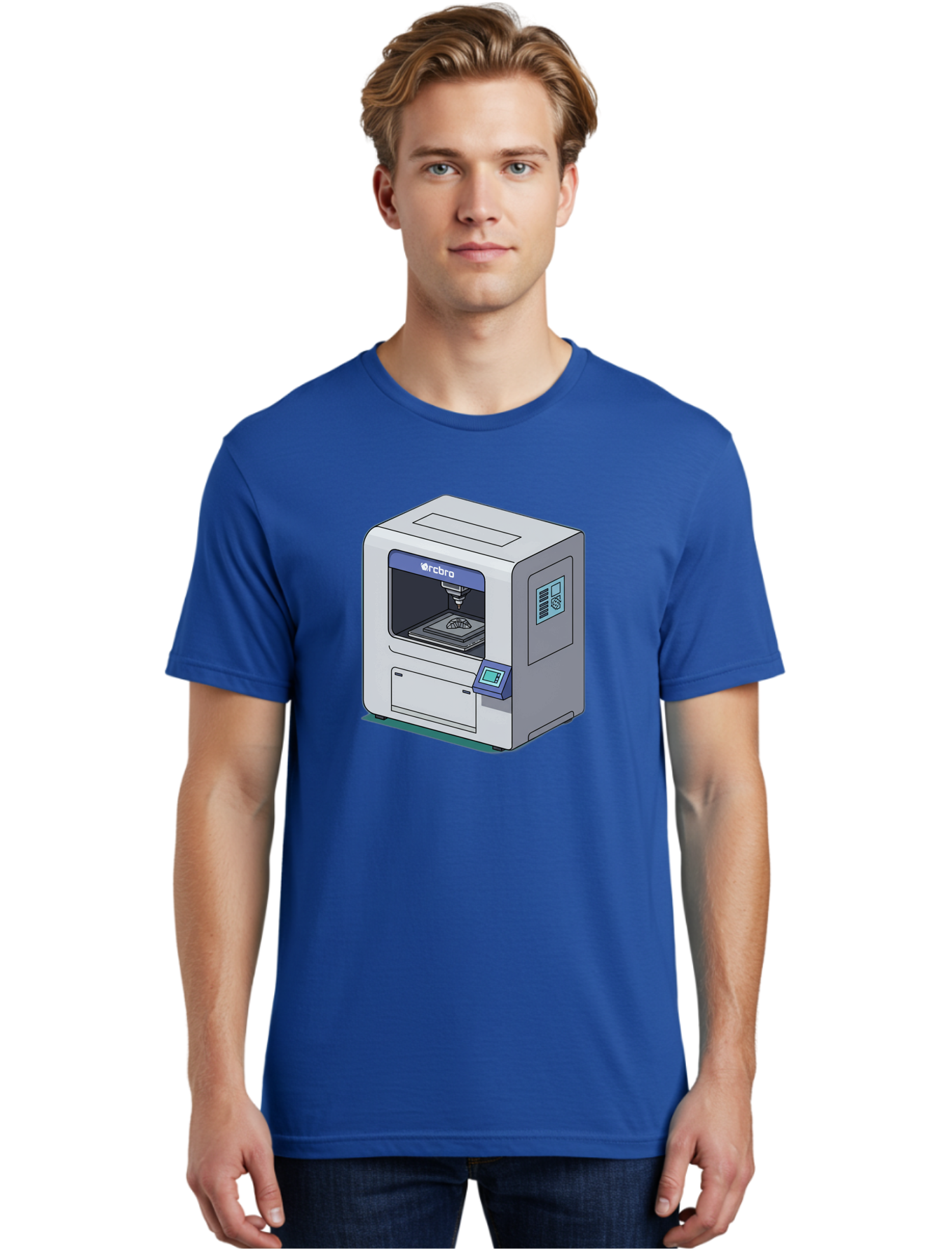 Rcbro-3D-Printer Men'S Graphic Tee, 100% Cotton, Comfortable Casual Summer Wear, Machine Washable, 3D Printing Technology, Rcbro 3D Printer, Digital Fabrication, Additive Manufacturing, Precision Engineering, Innovative Design, Bab323